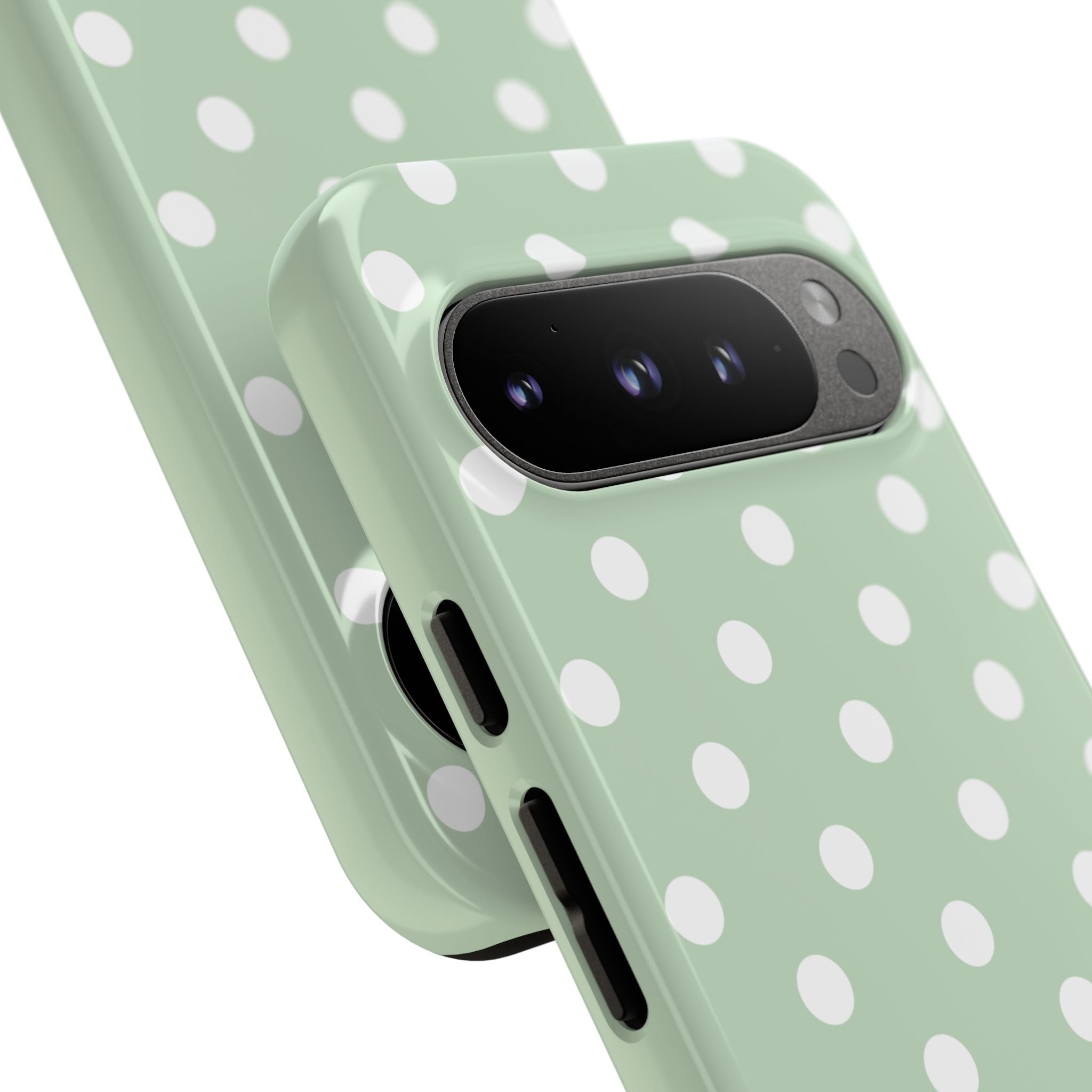 Green & White Polka Dot Customisable Case