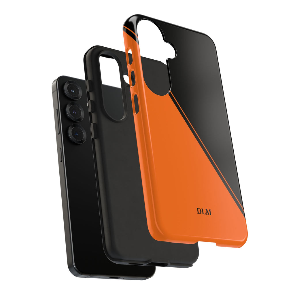 Orange/Black Two Tone Custom Initials Case