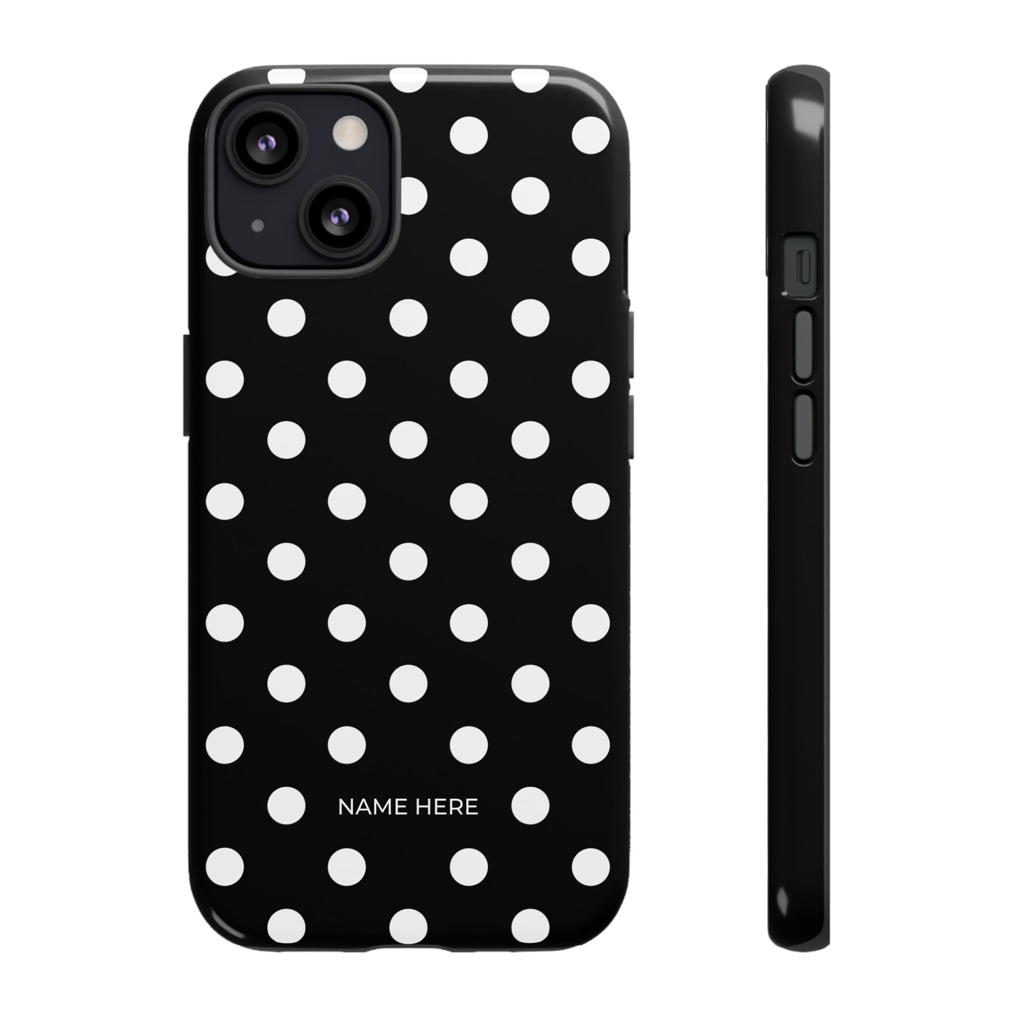 Black & White PolkaDot Customisable Case