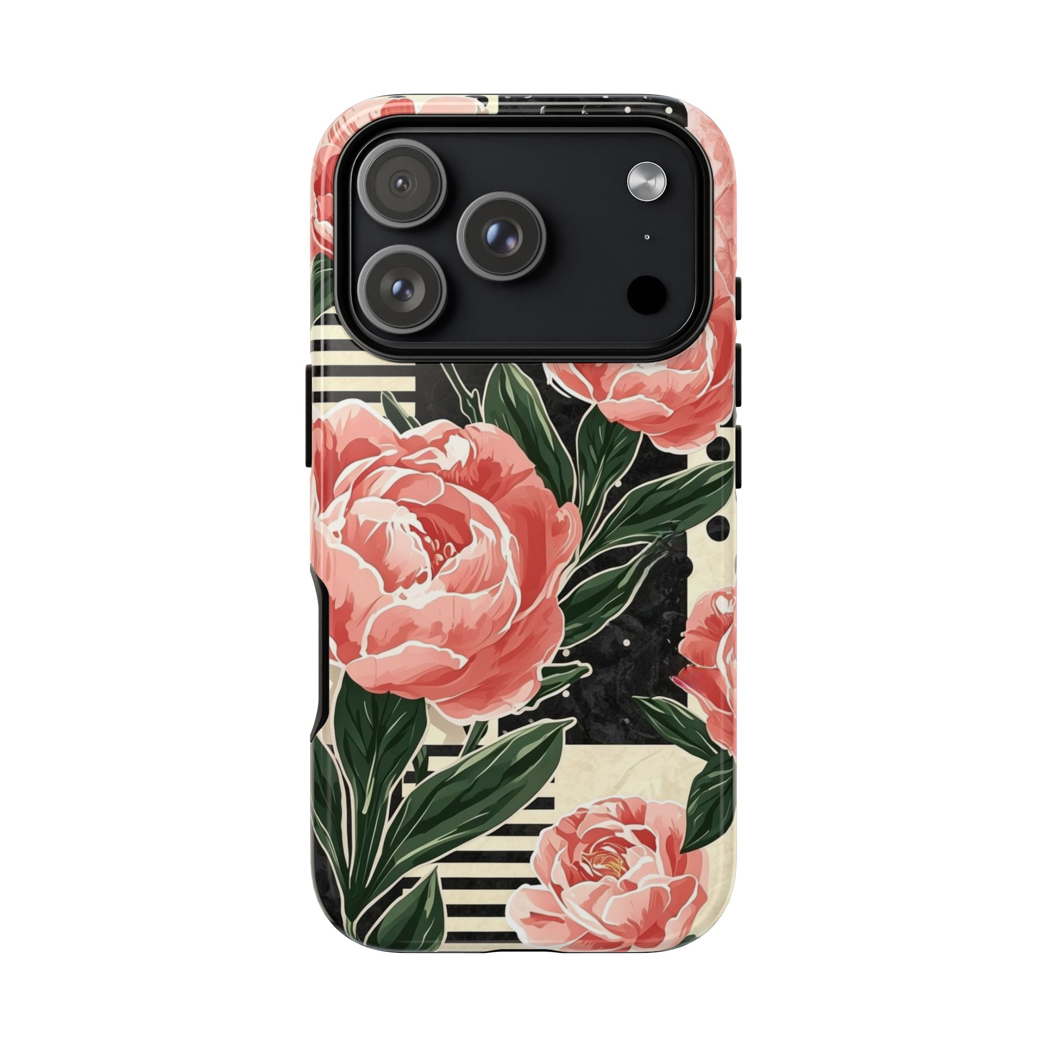 Pink Peony Stripes & Polka Dots