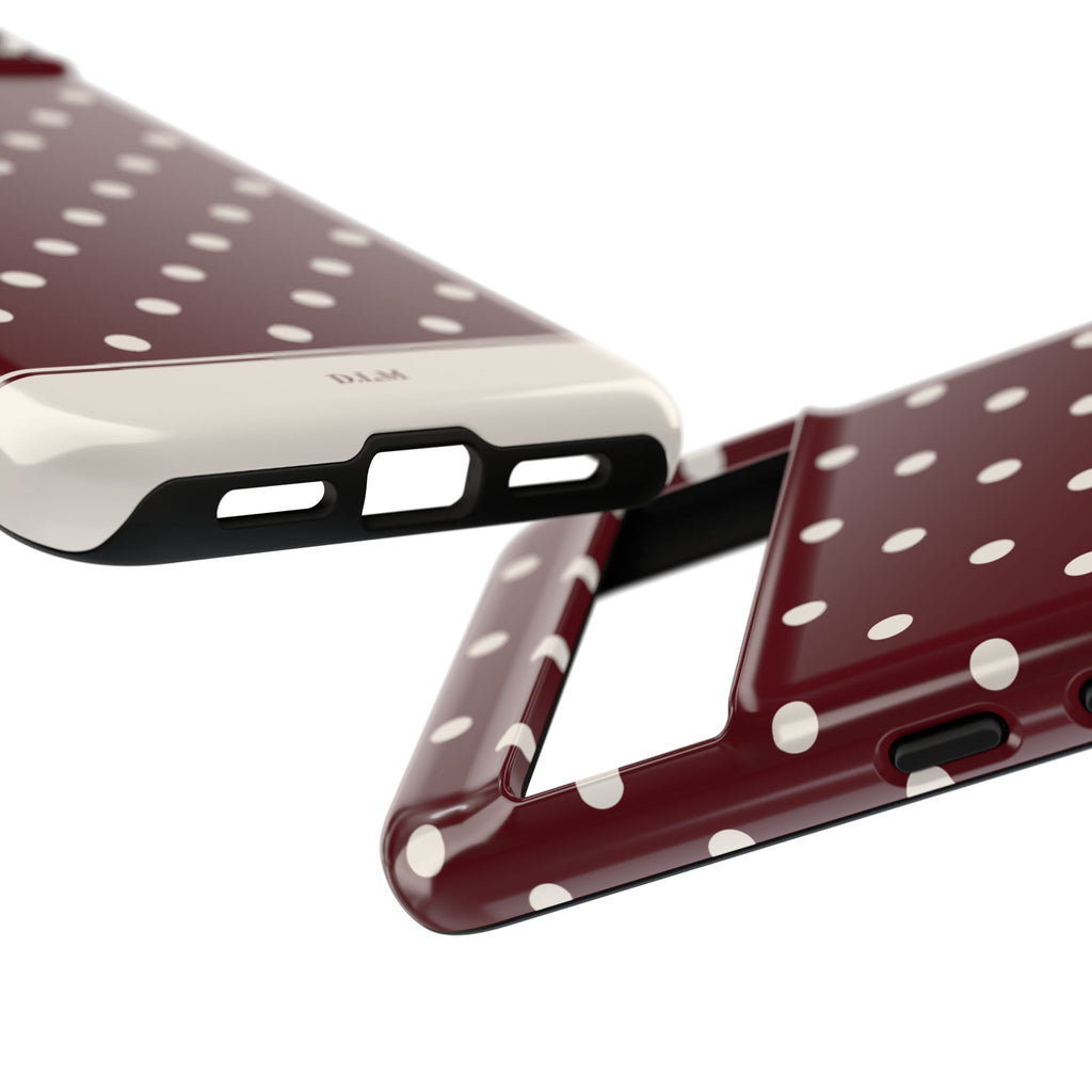 Cranberry Cream Personalised Polka Dot Case