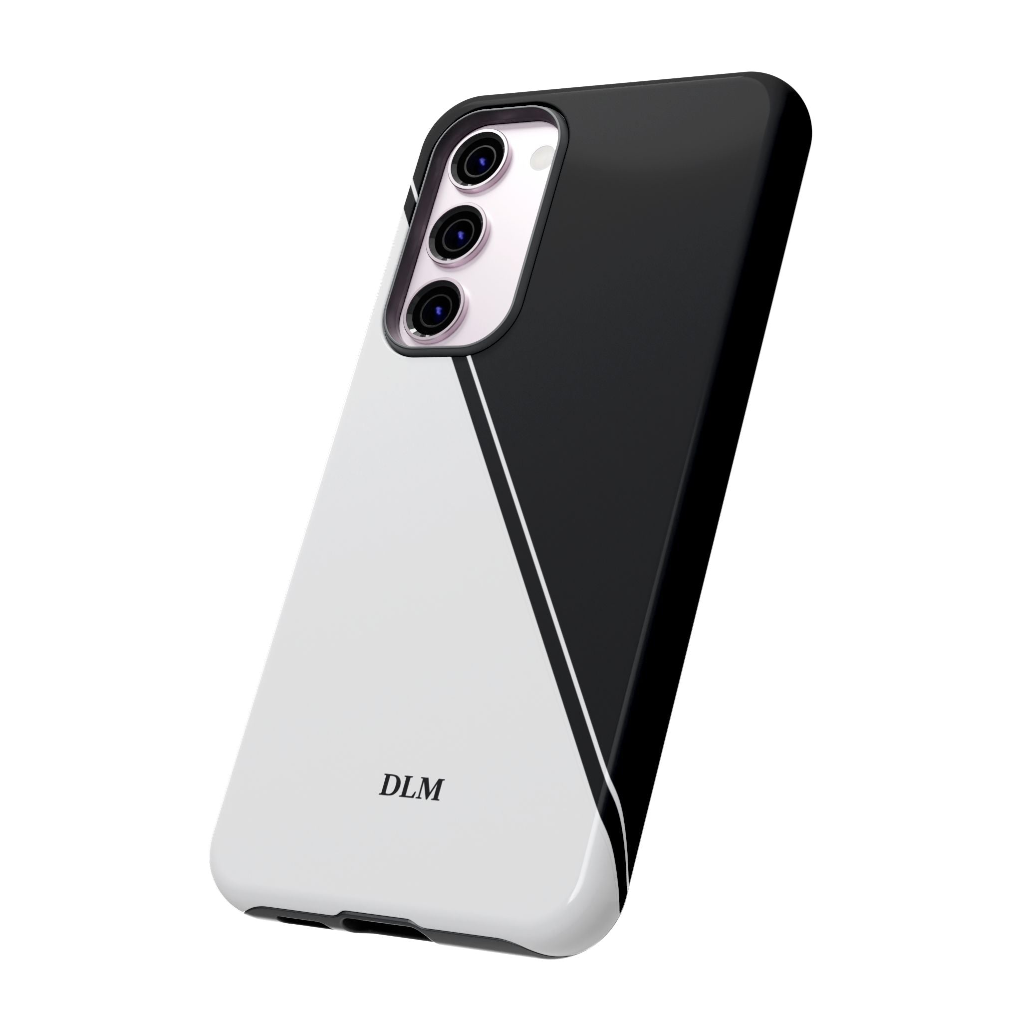White/Black Two Tone Custom Initials Case