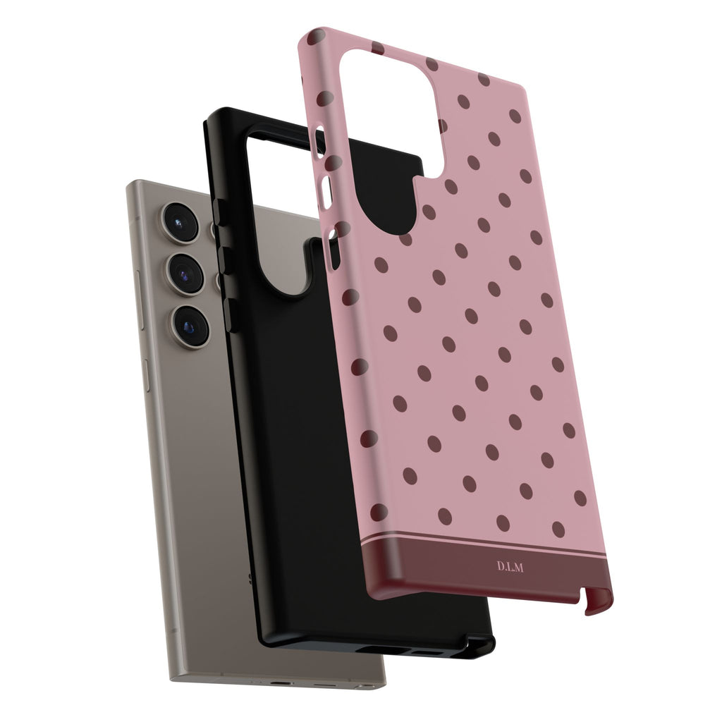 Berry Blush Personalised Polka Dot Case