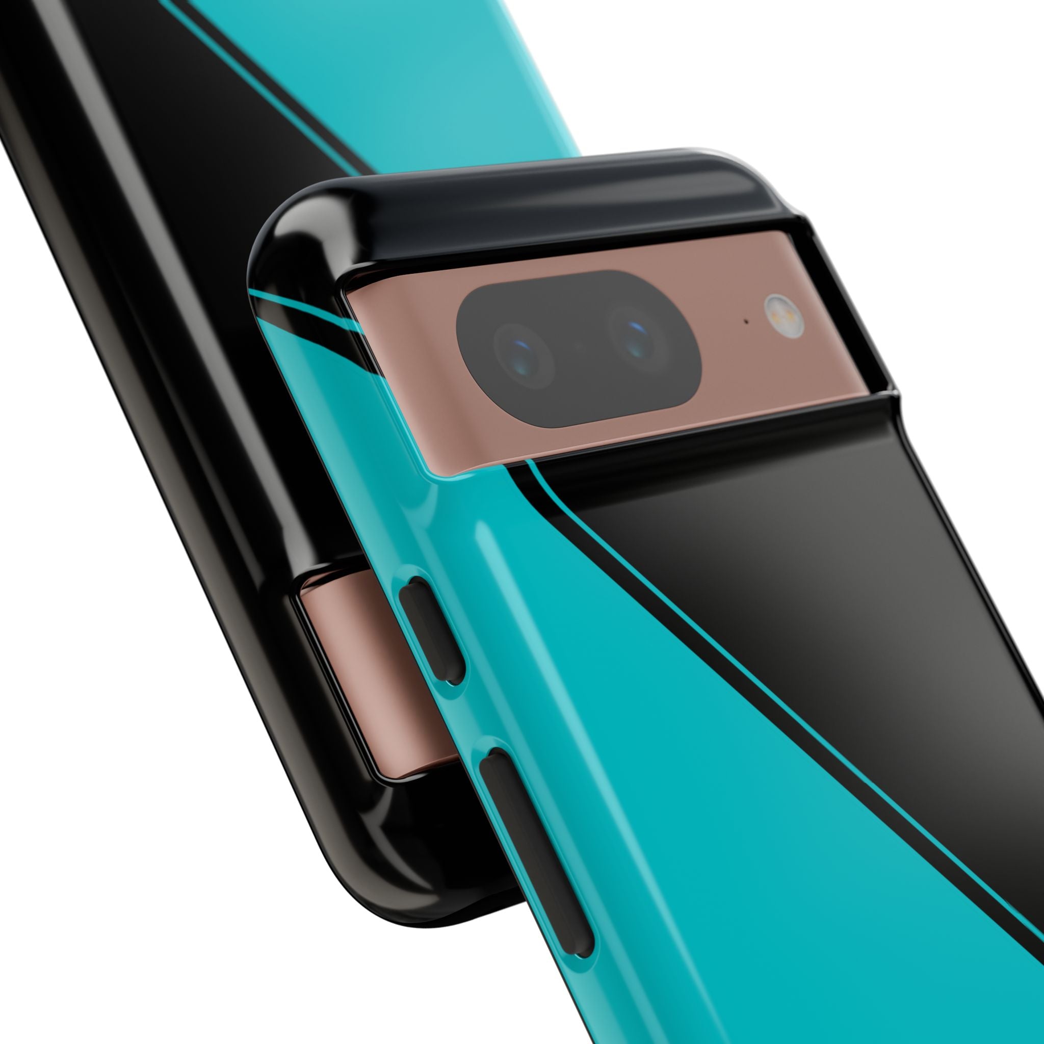 Tiffany/Black Two Tone Custom Initials Case