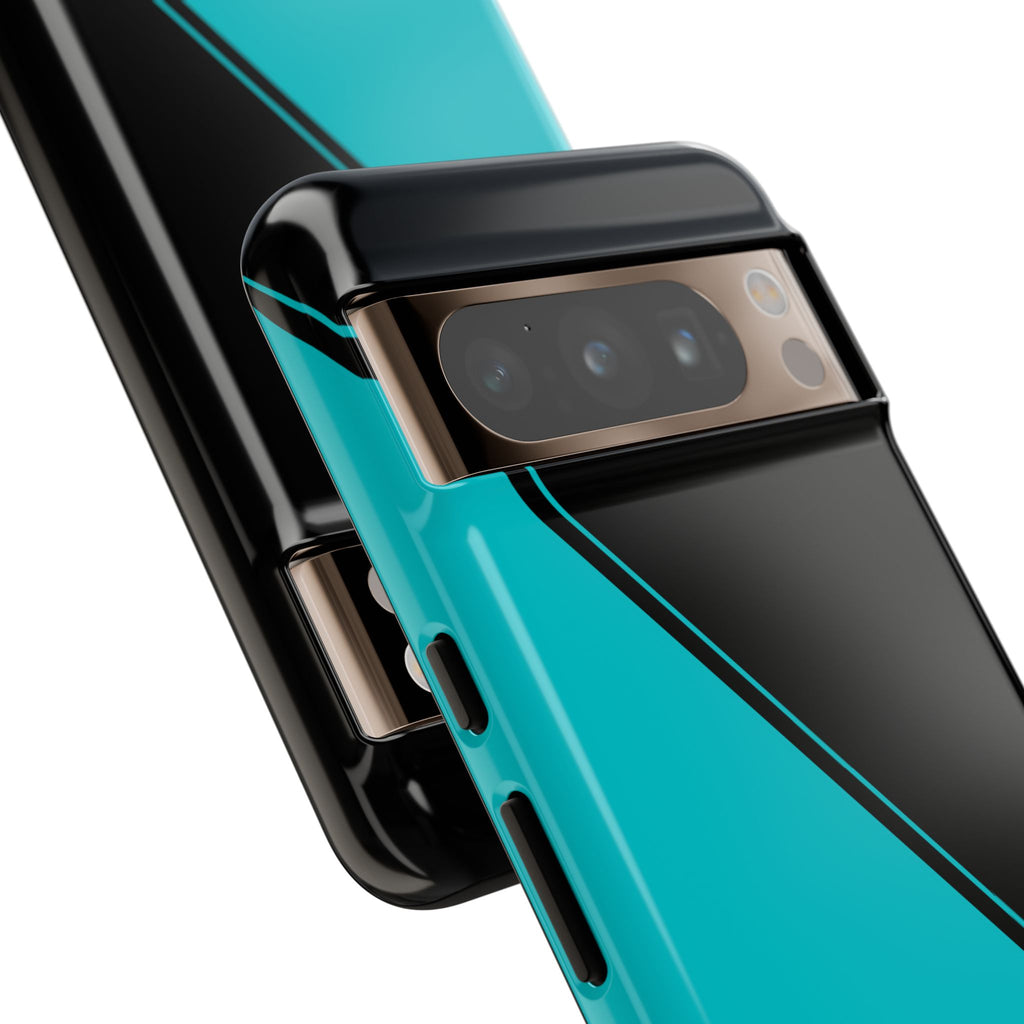 Tiffany/Black Two Tone Custom Initials Case