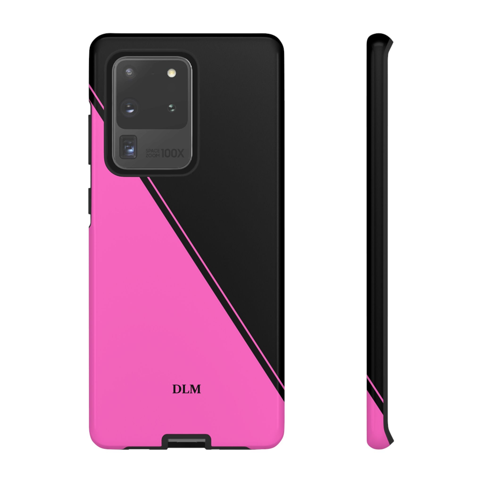 Pink/Black Two Tone Custom Initials Case