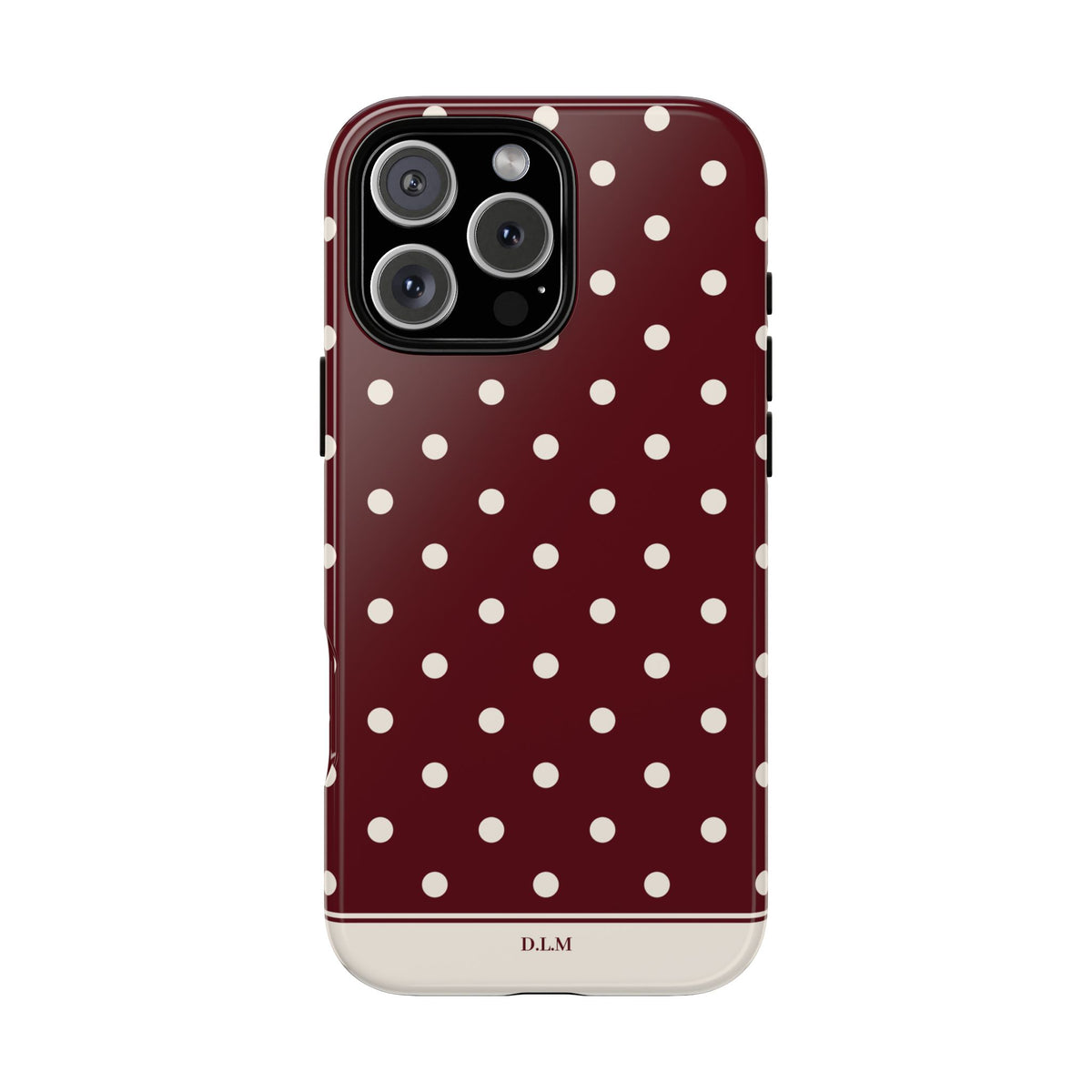 Cranberry Cream Personalised Polka Dot Case