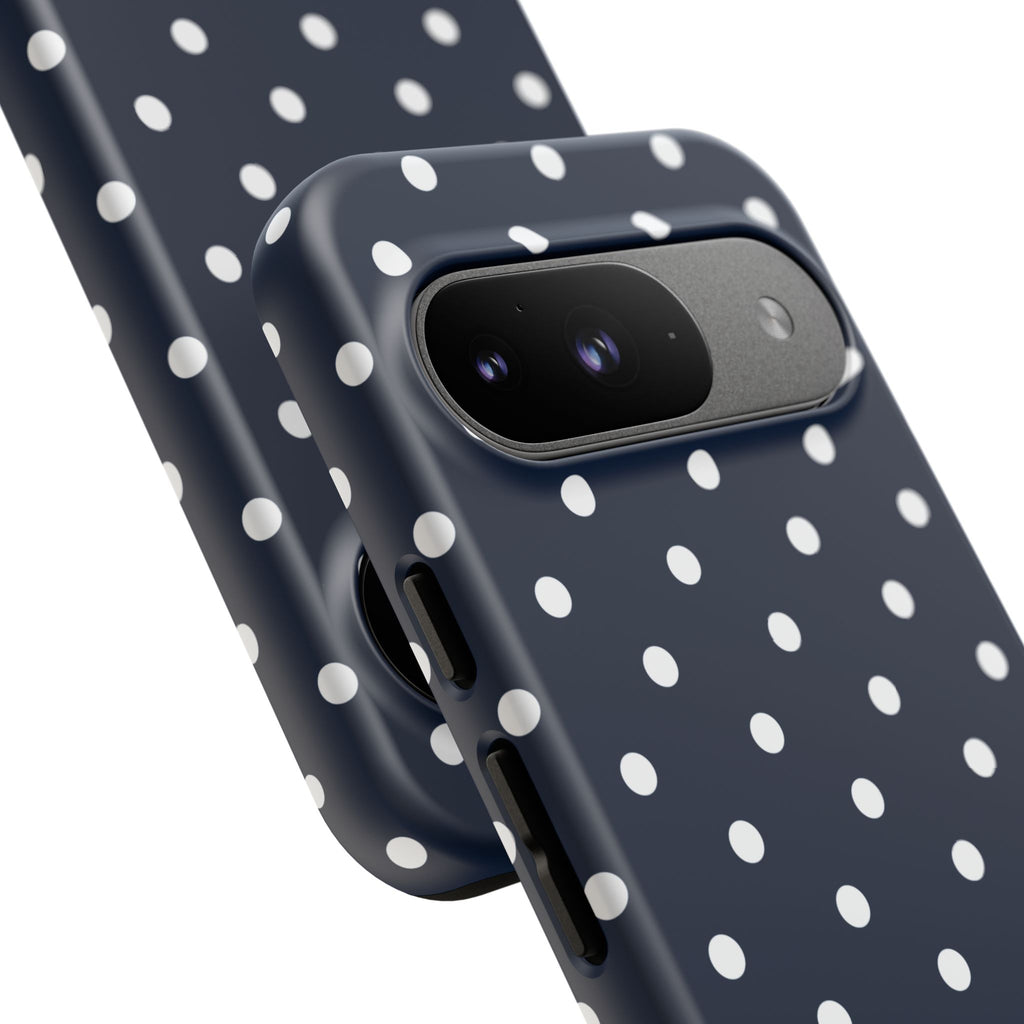 Navy Pearl Personalised Polka Dot Case