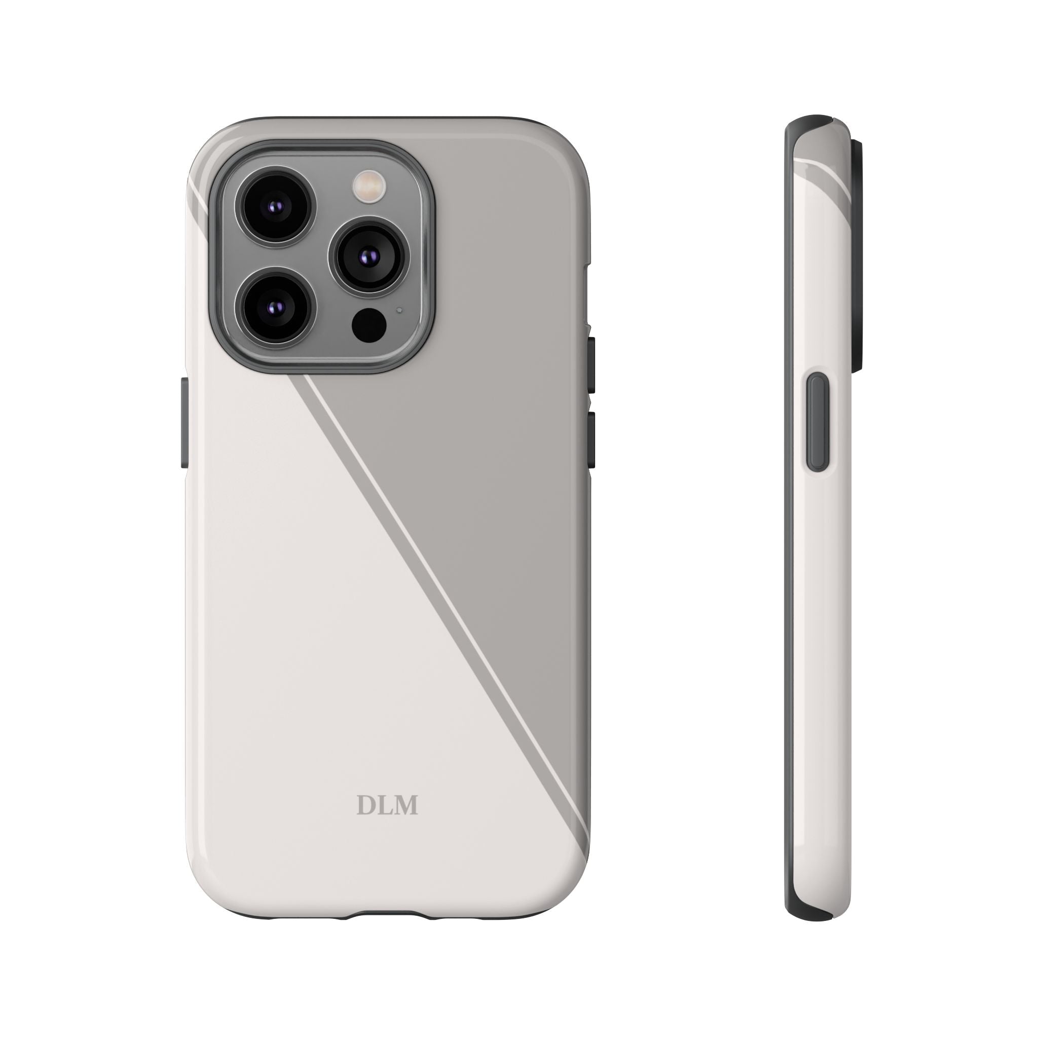 Grey Two Tone Case Custom Initials Case