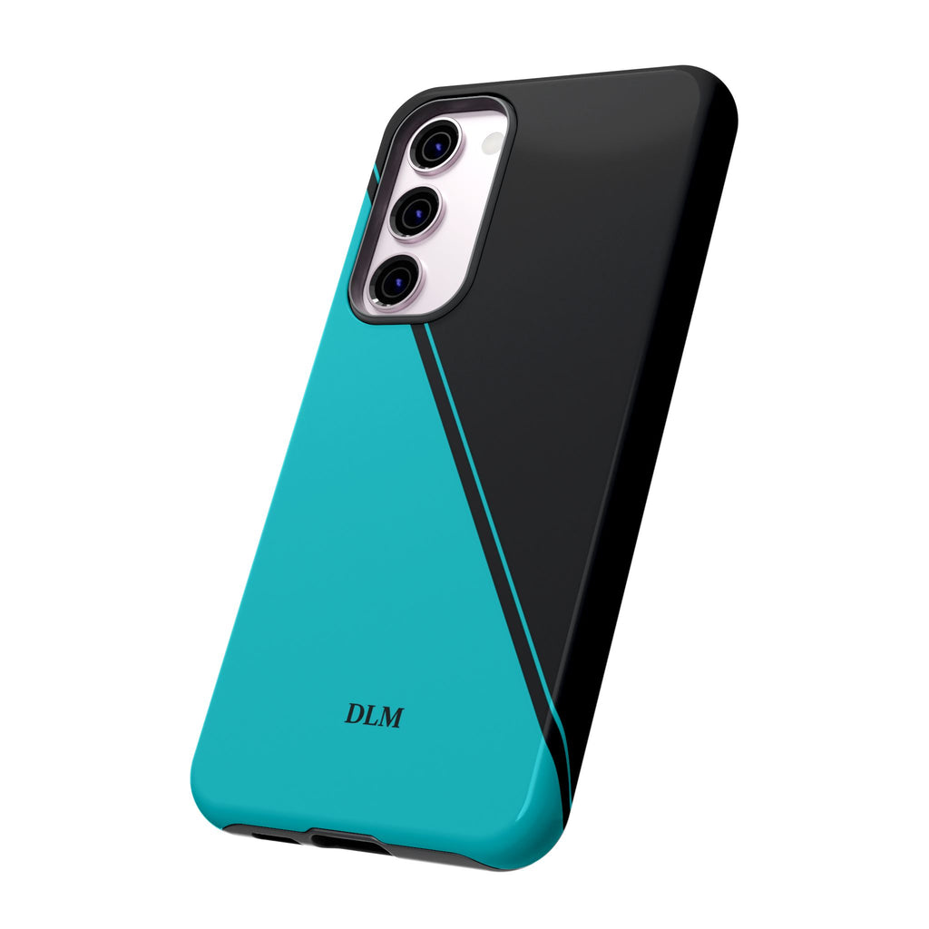 Tiffany/Black Two Tone Custom Initials Case