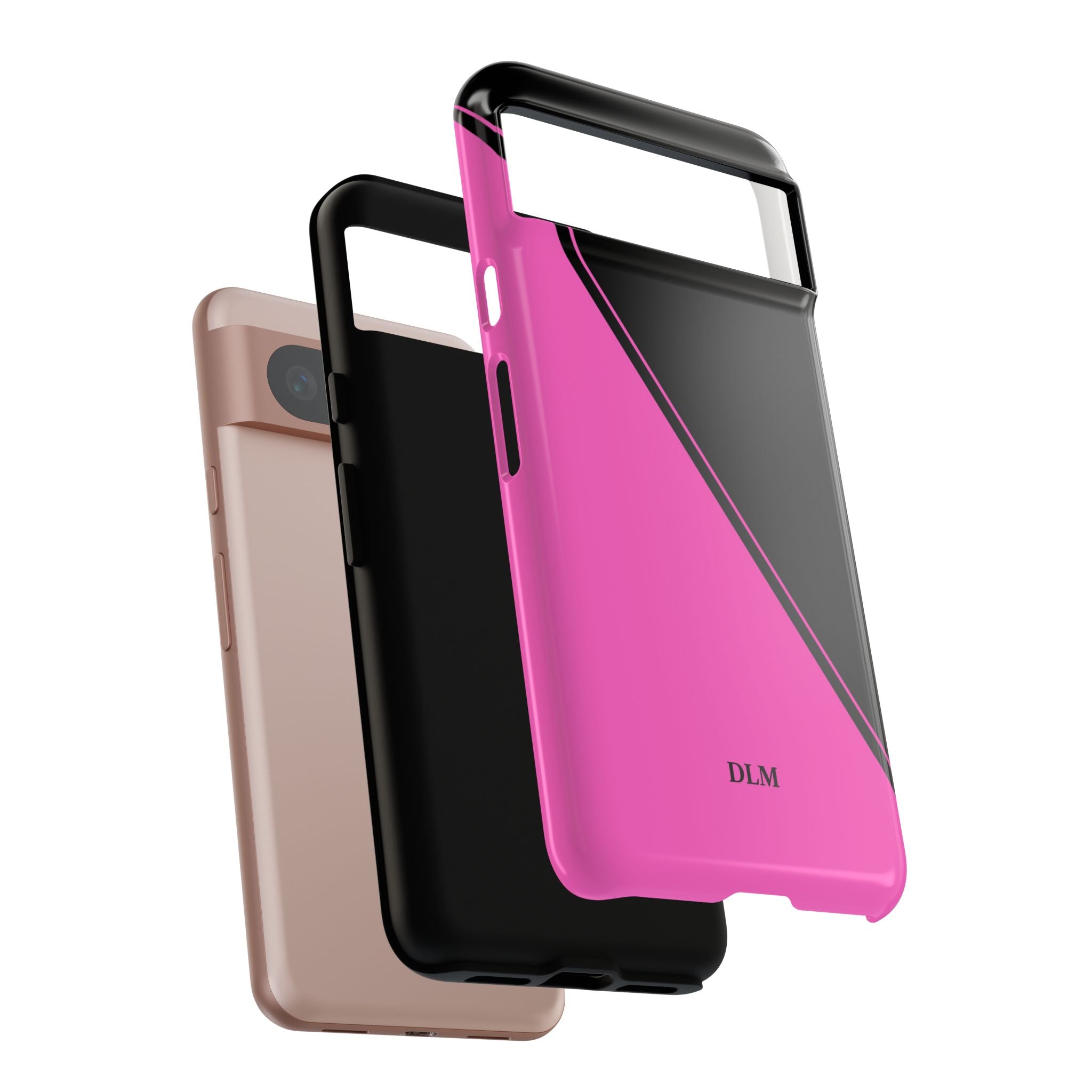 Pink/Black Two Tone Custom Initials Case