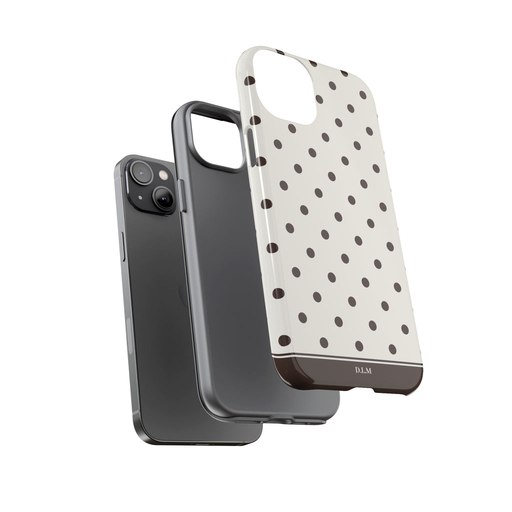Creamy Mocha Personalised Polka Dot Case