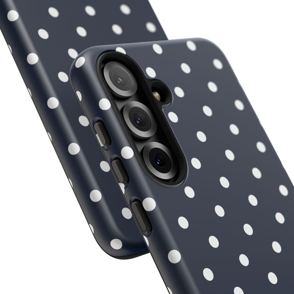 Navy Pearl Personalised Polka Dot Case