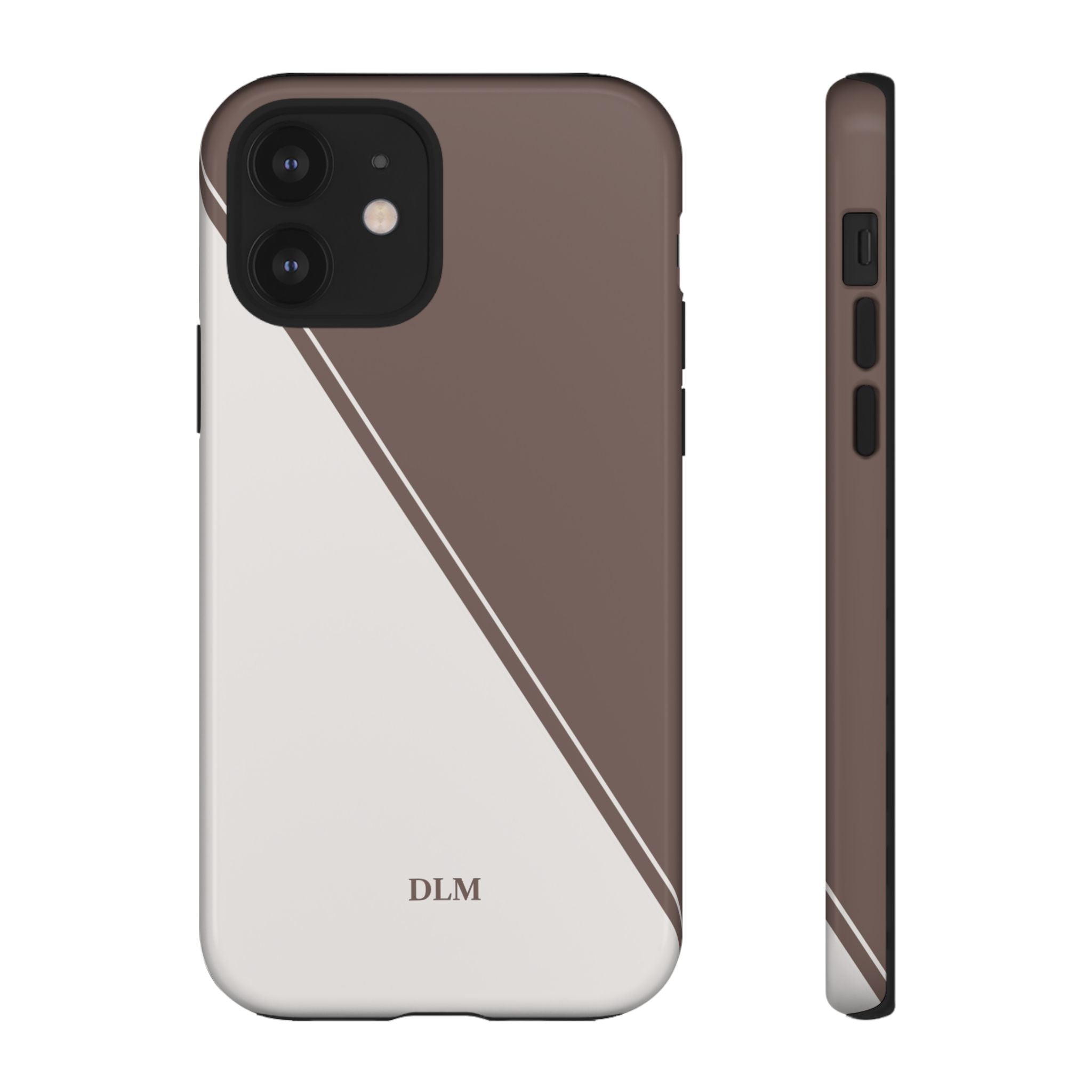 Brown/Cream Two Tone Custom Initials Case