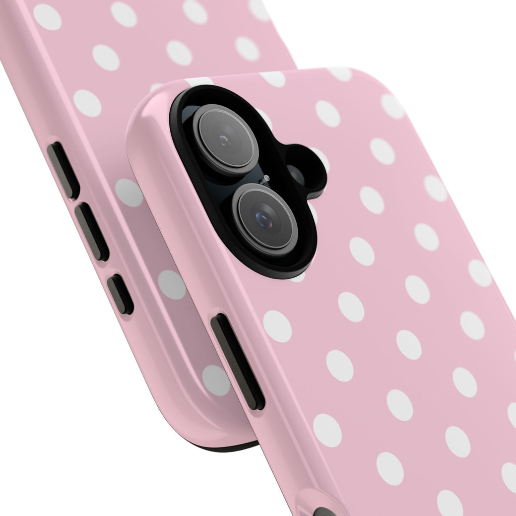 Pink & White PolkaDot Customisable Name Case