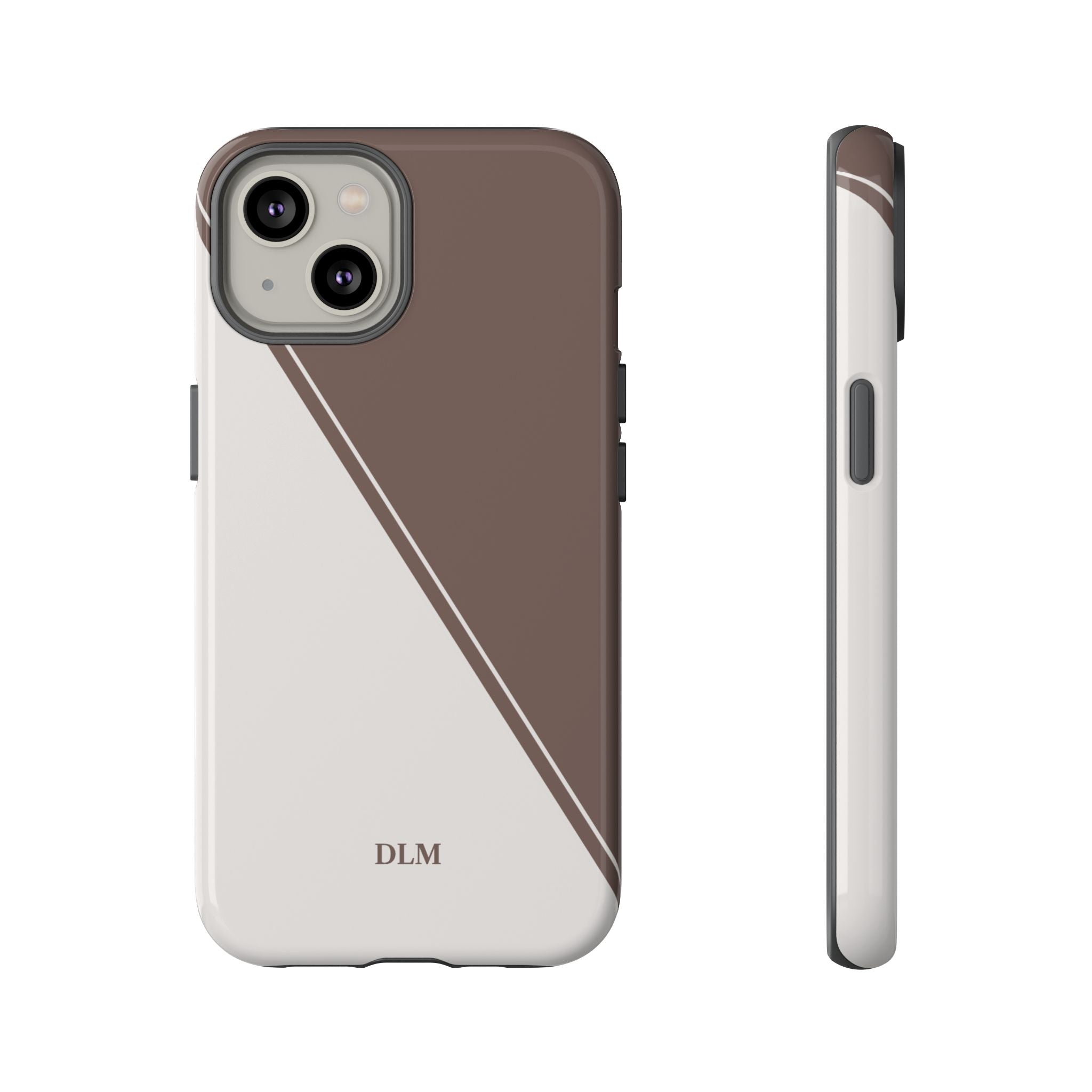 Brown/Cream Two Tone Custom Initials Case
