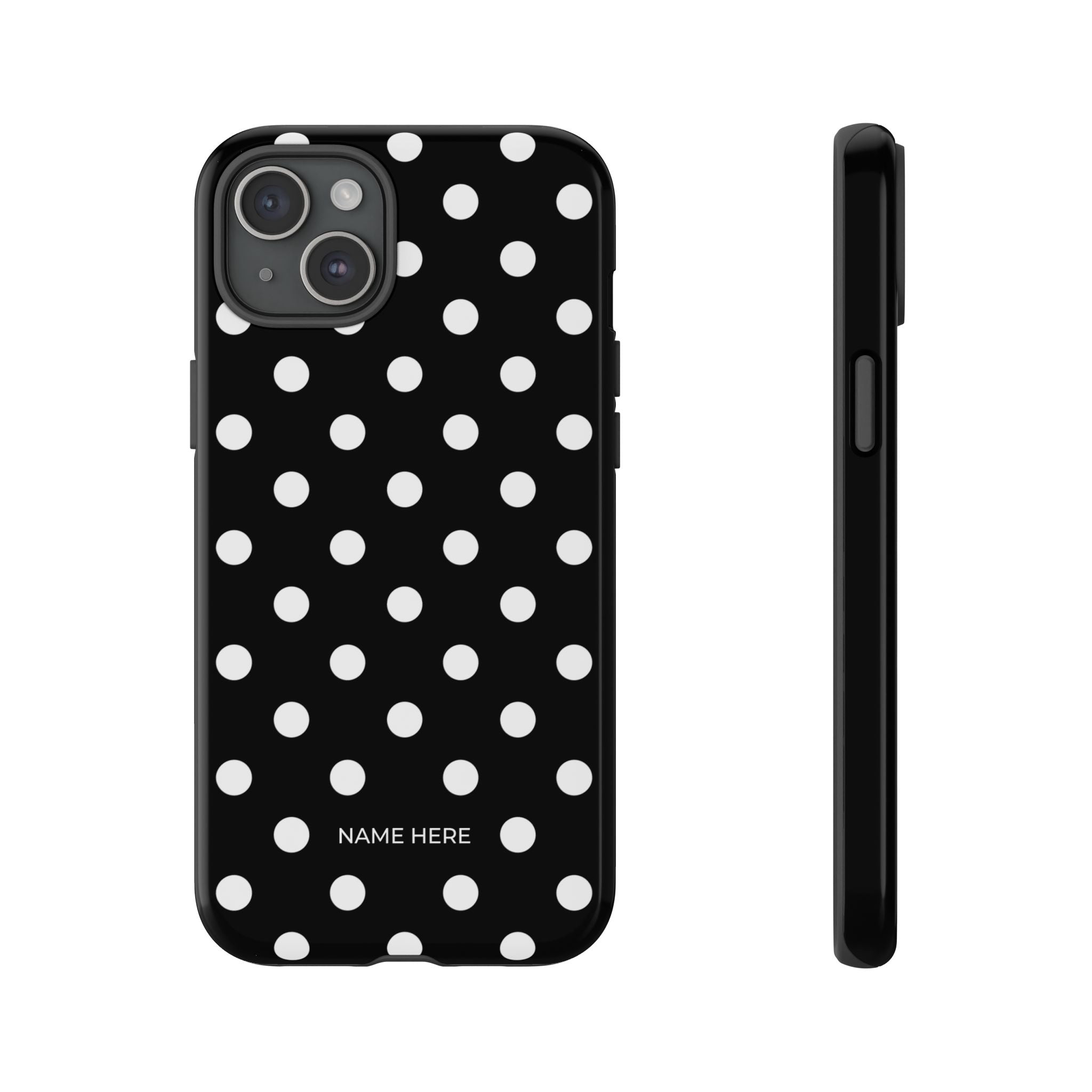 Black & White PolkaDot Customisable Case
