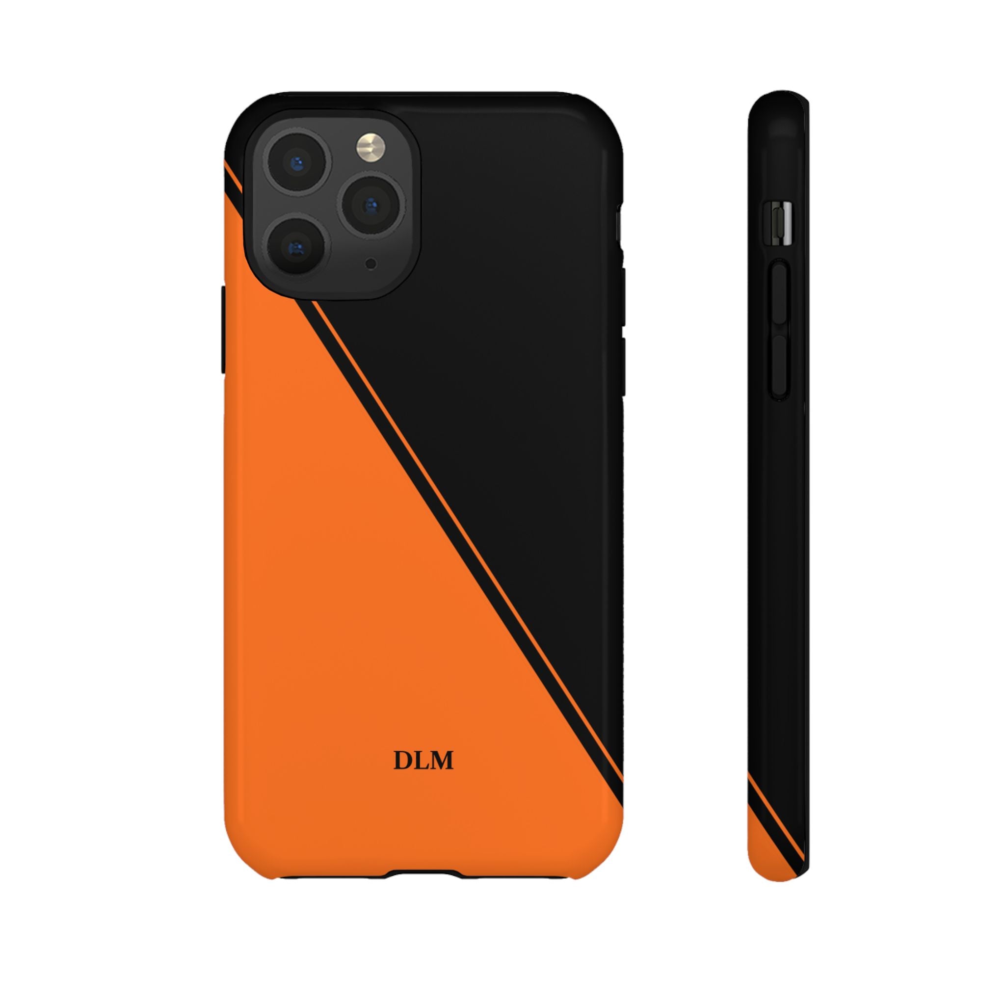 Orange/Black Two Tone Custom Initials Case
