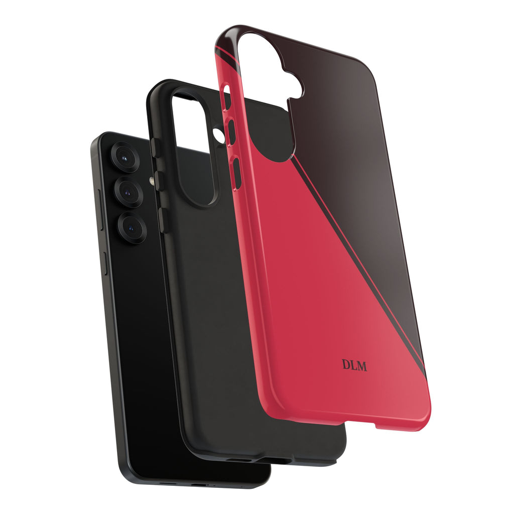 Red/Brown Two Tone Custom Initials Case