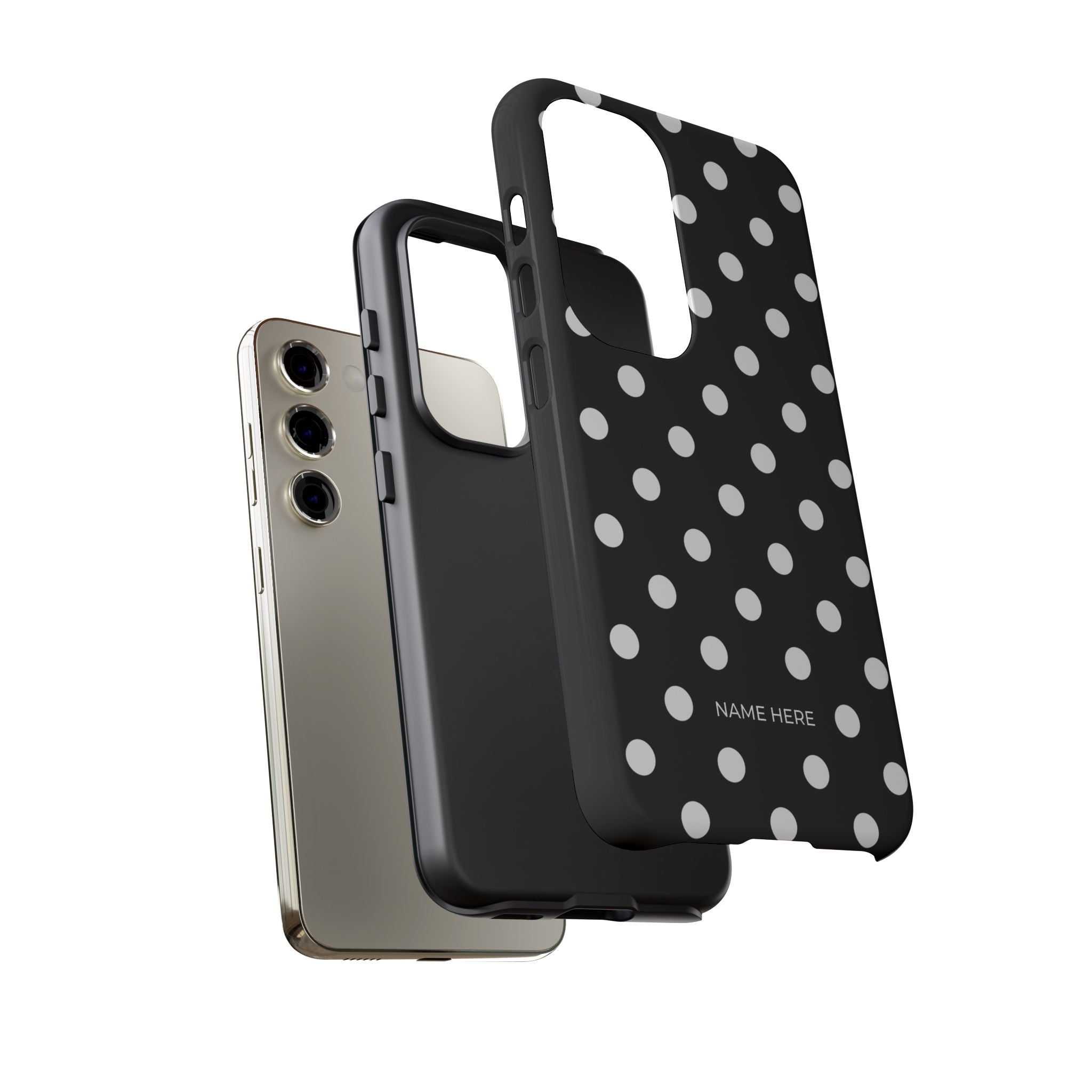 Black & White PolkaDot Customisable Case