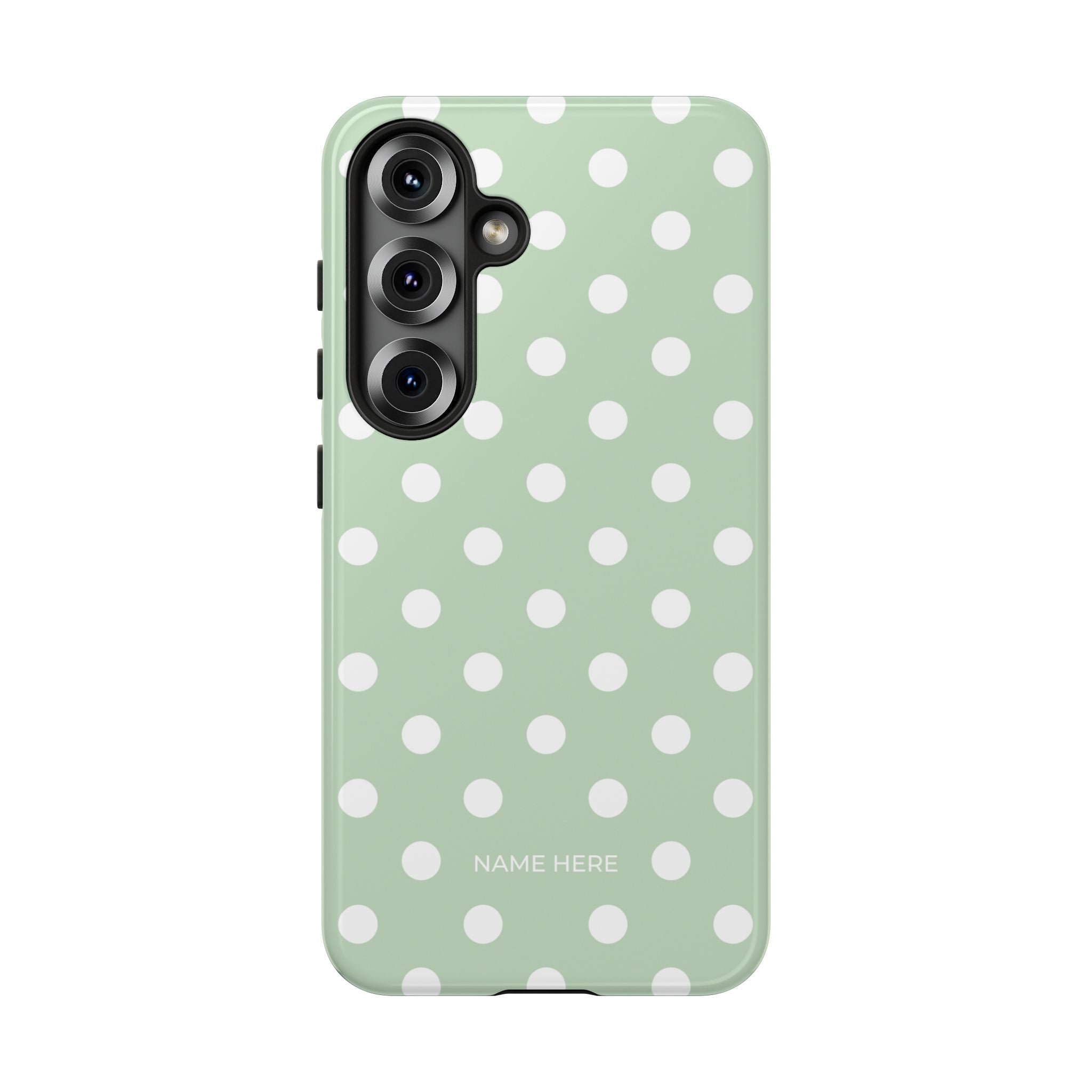 Green & White Polka Dot Customisable Case