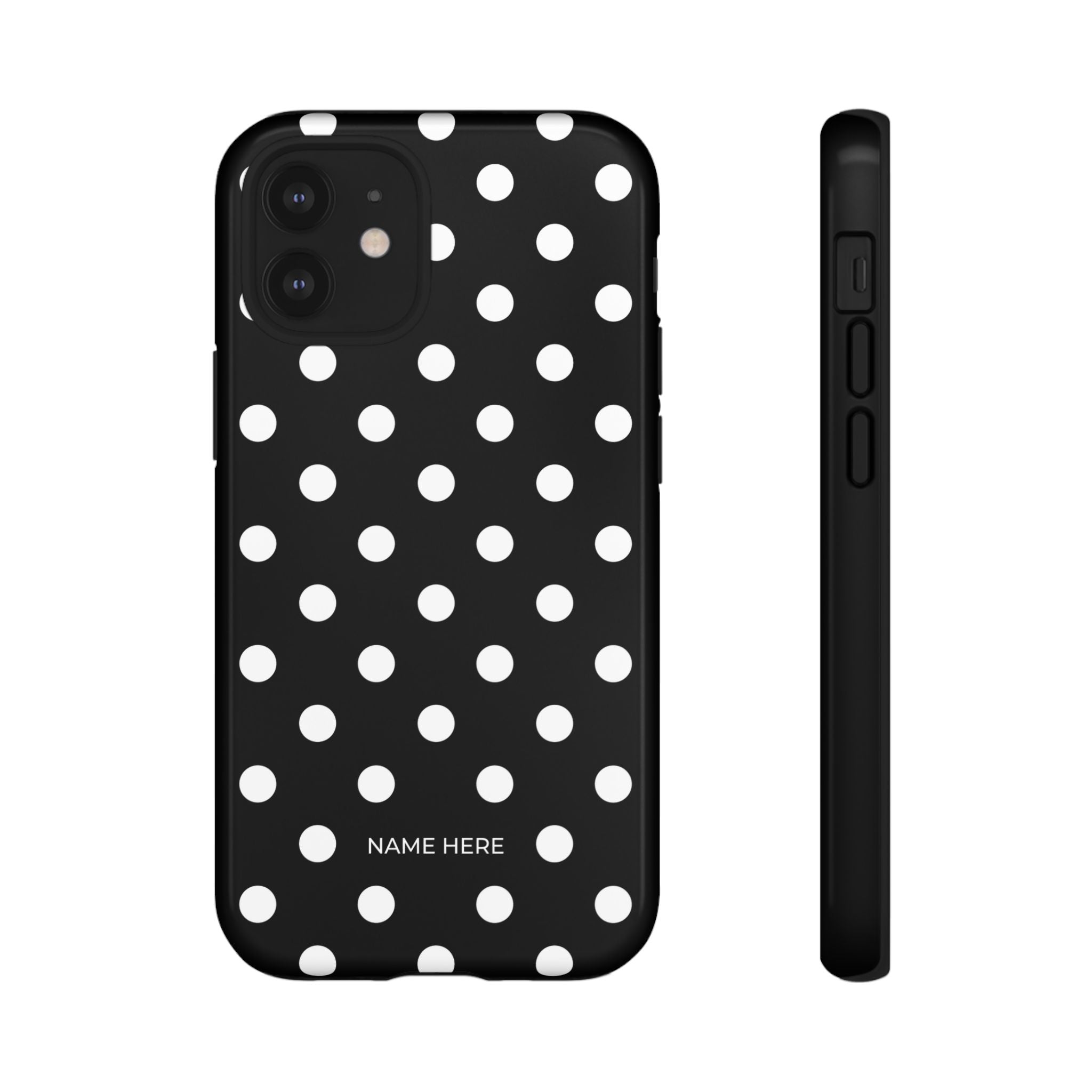 Black & White PolkaDot Customisable Case