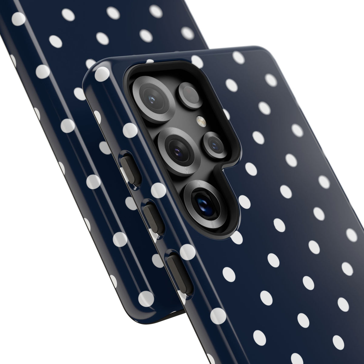 Navy Pearl Personalised Polka Dot Case