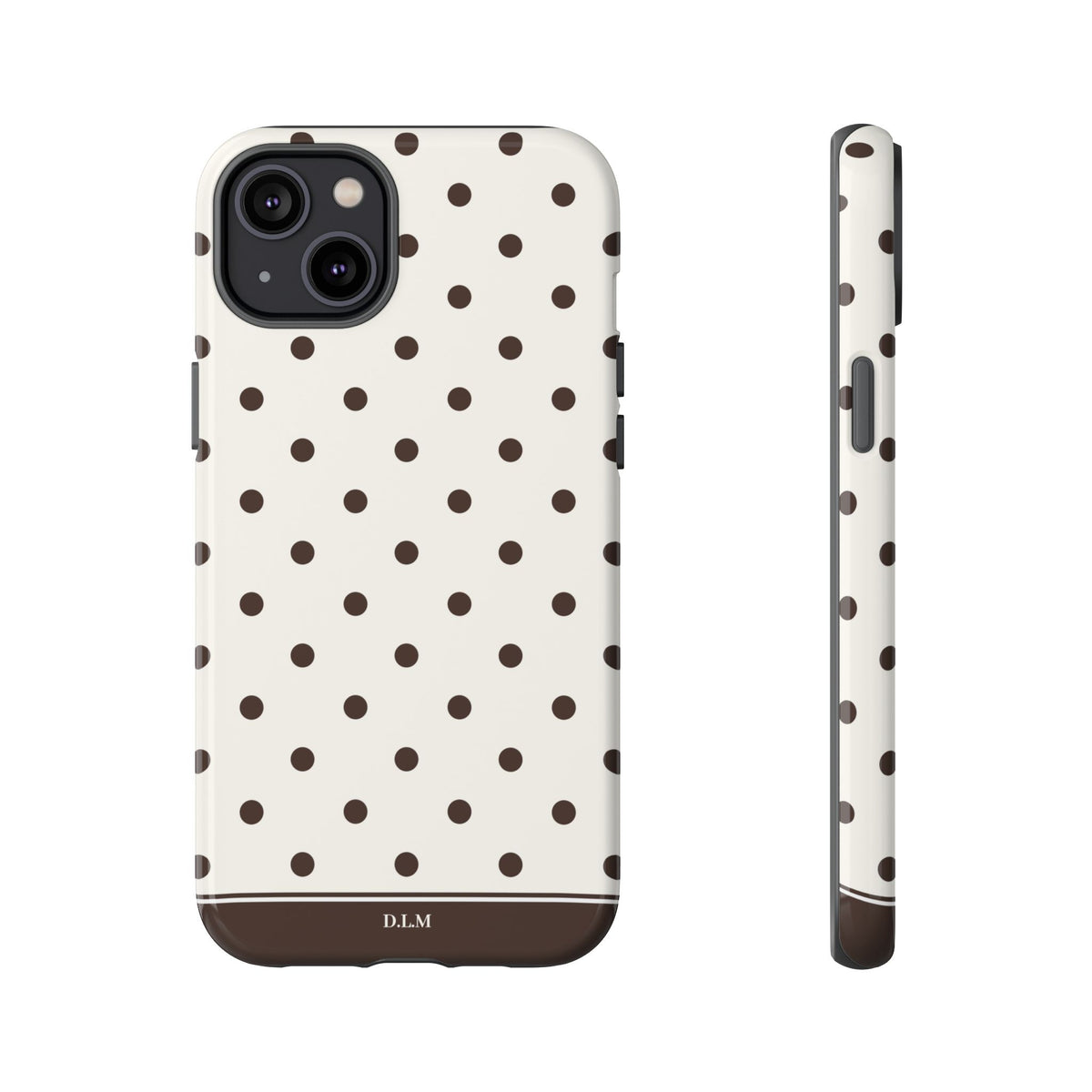 Creamy Mocha Personalised Polka Dot Case