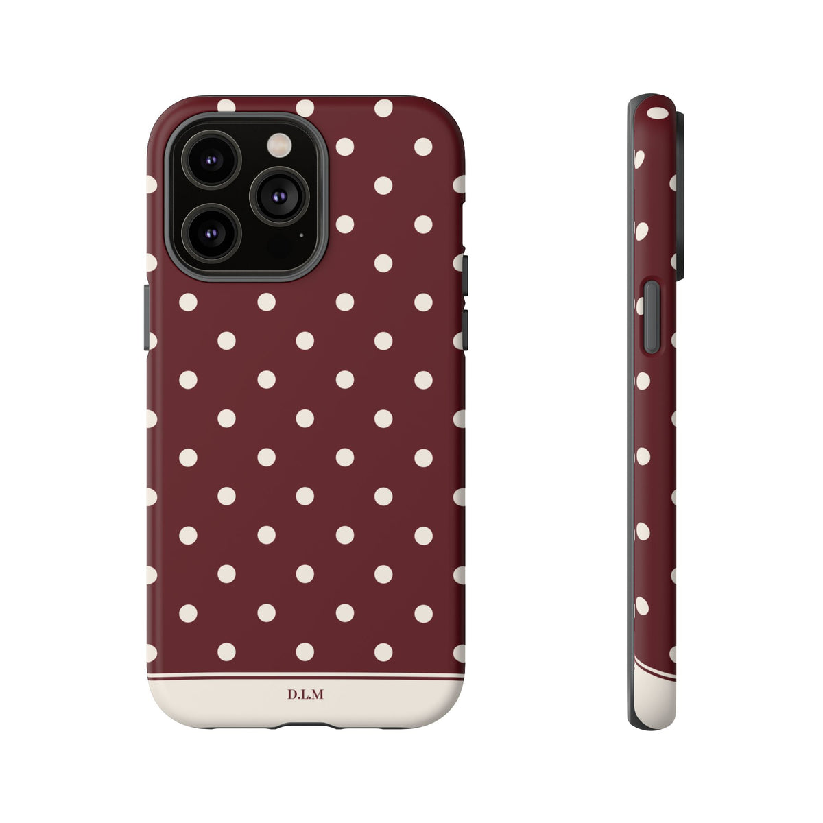 Cranberry Cream Personalised Polka Dot Case