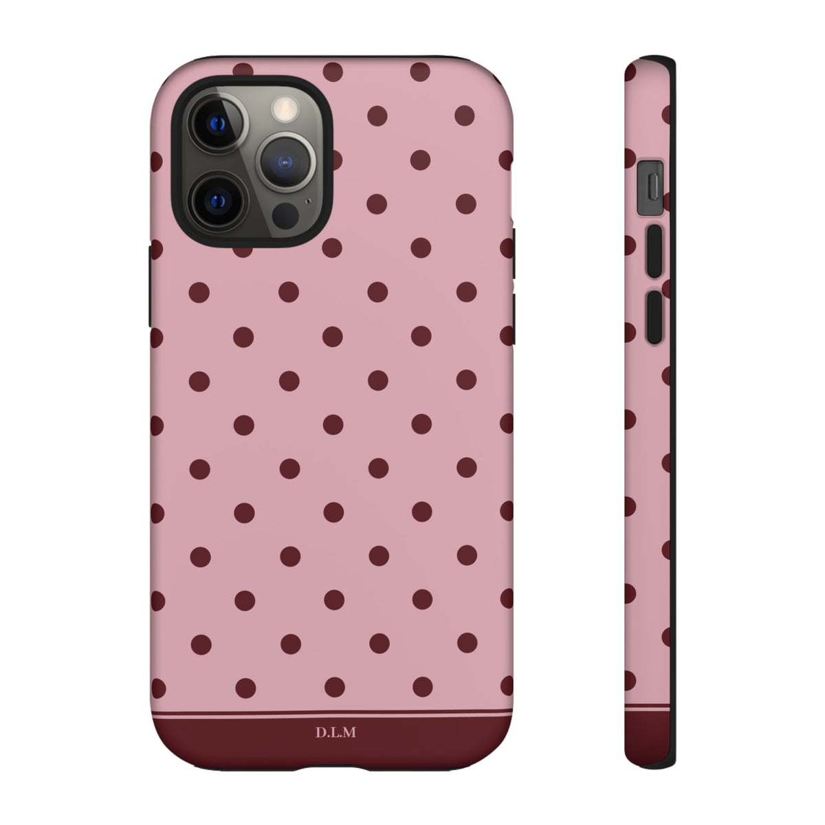 Berry Blush Personalised Polka Dot Case