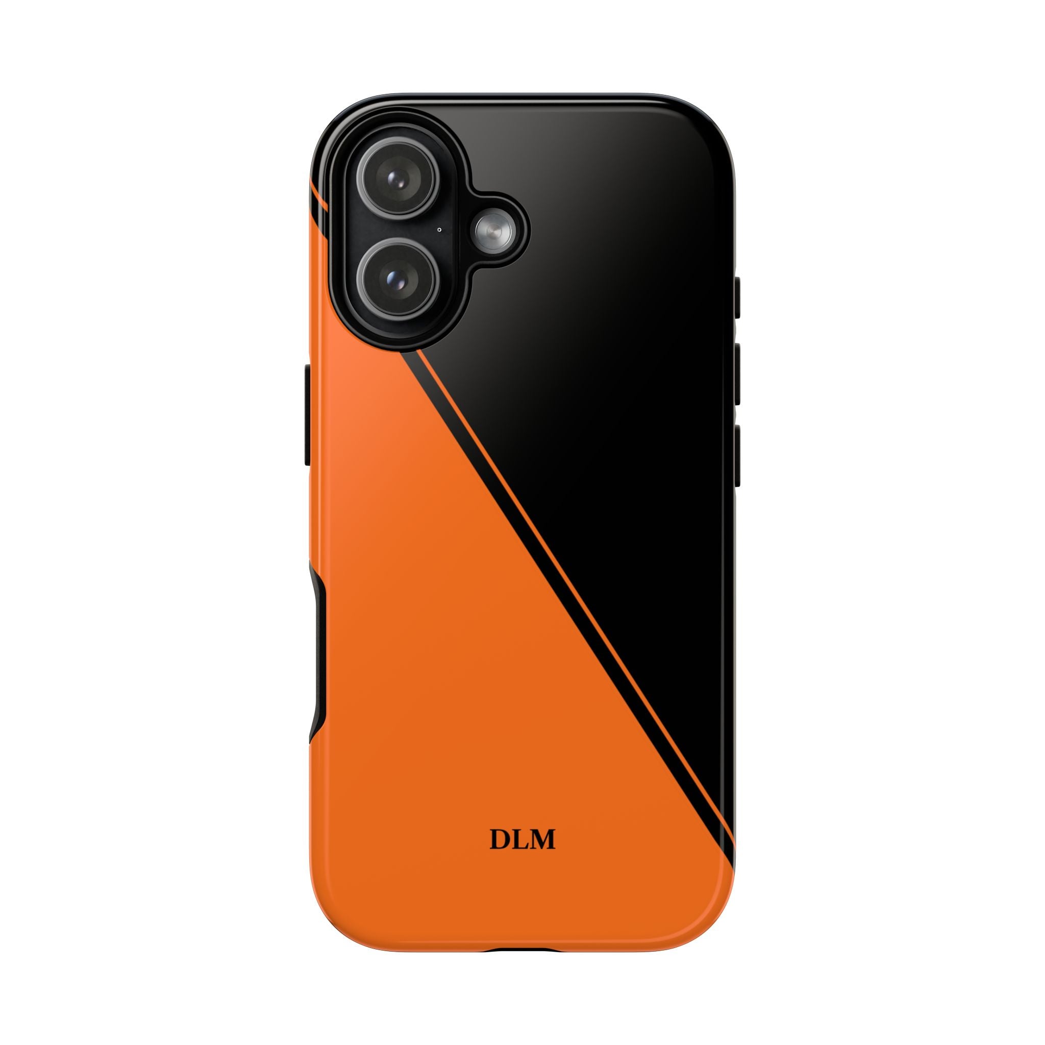 Orange/Black Two Tone Custom Initials Case