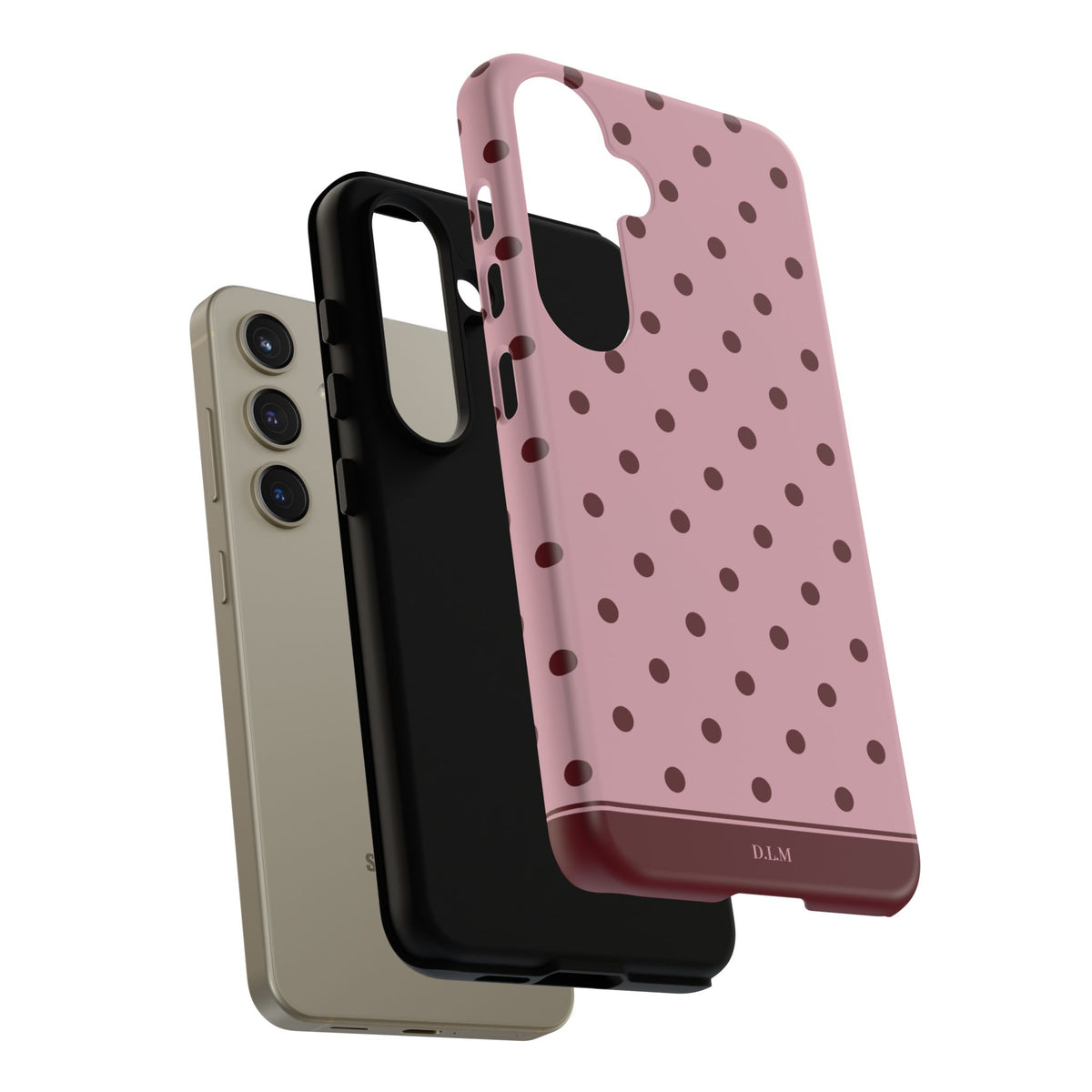 Berry Blush Personalised Polka Dot Case