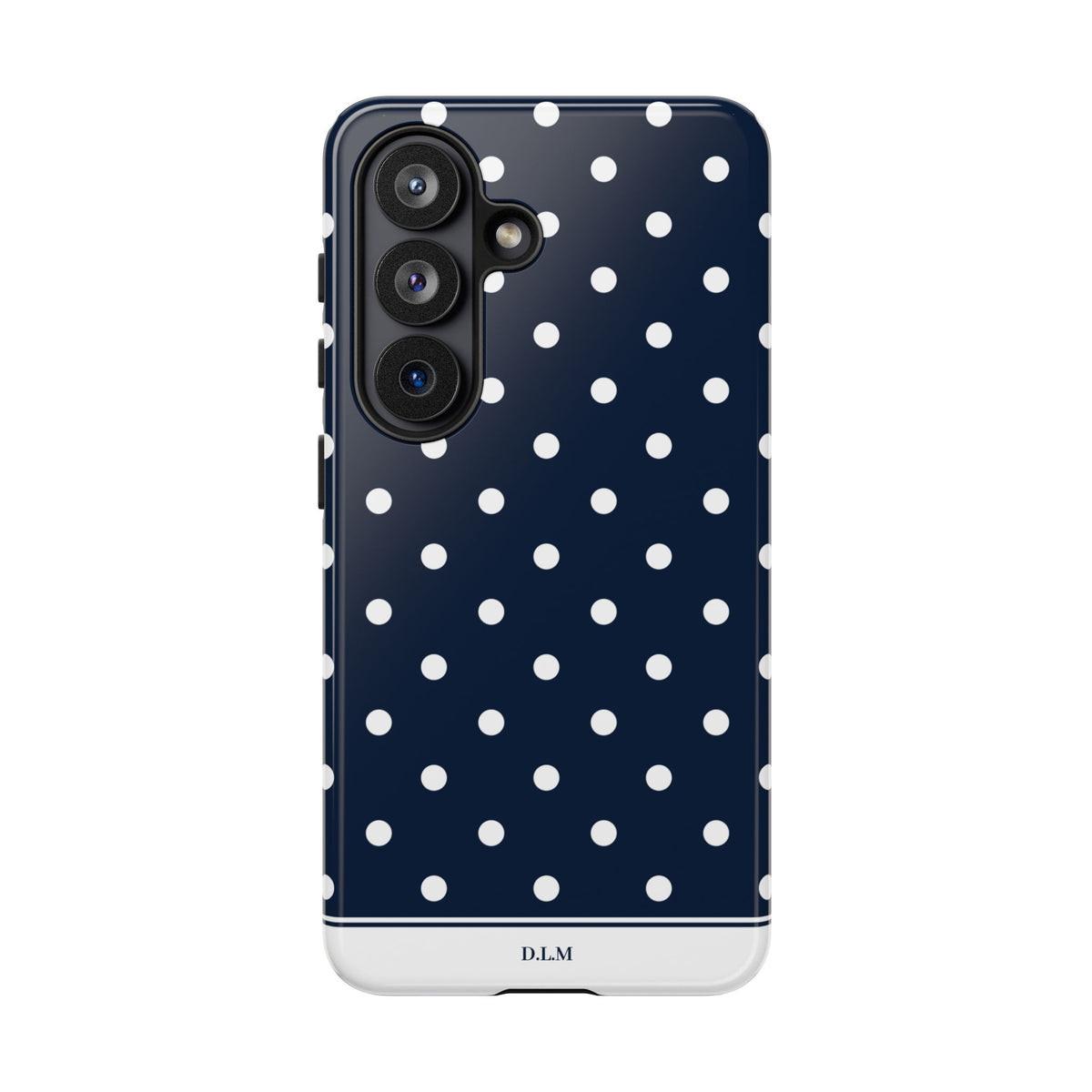 Navy Pearl Personalised Polka Dot Case