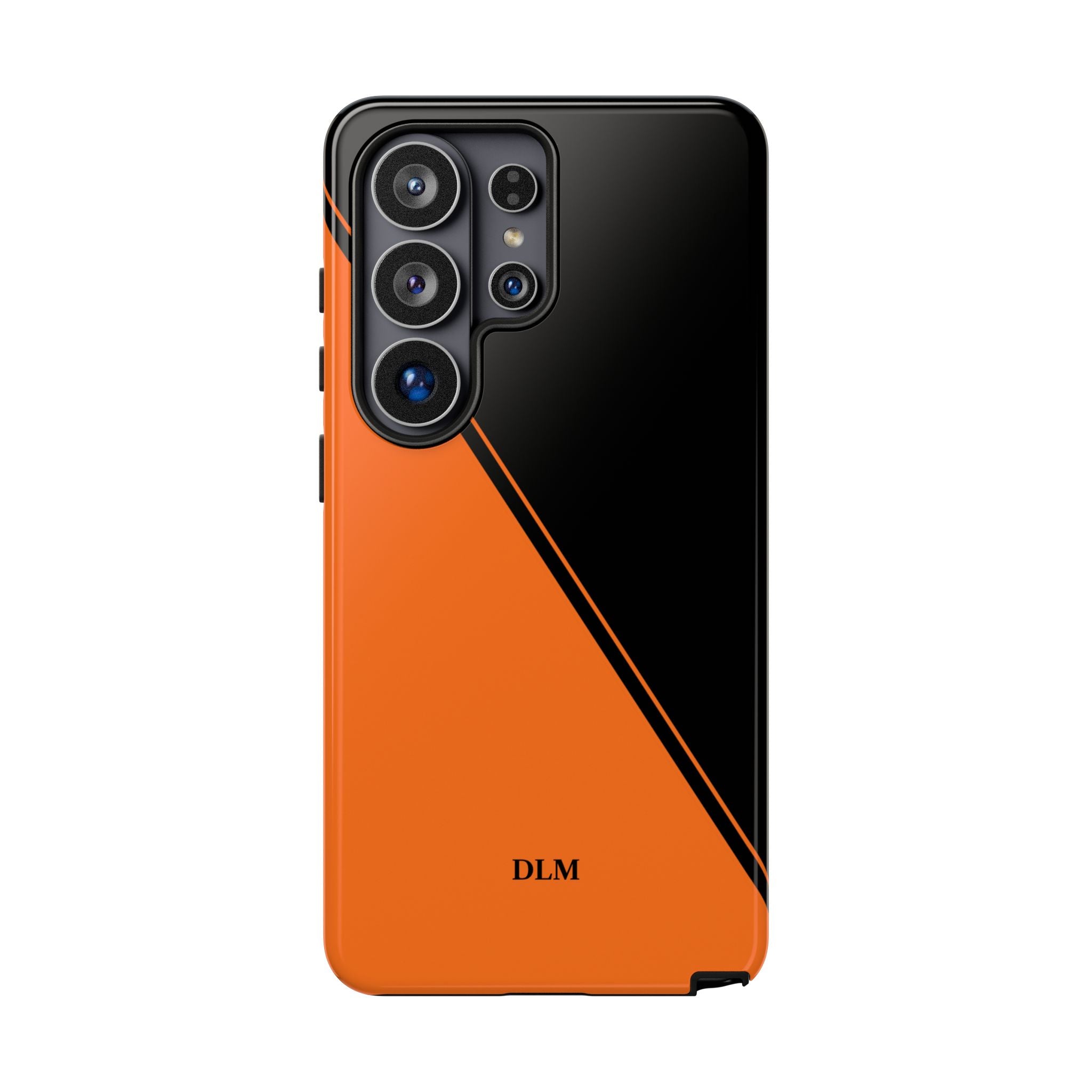 Orange/Black Two Tone Custom Initials Case