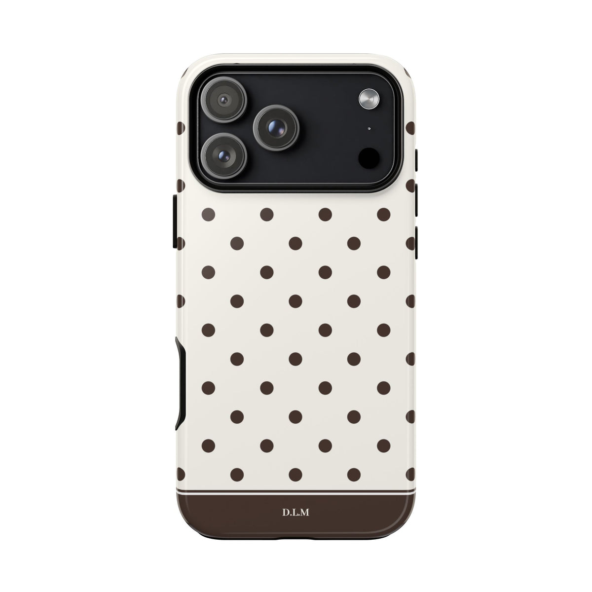 Creamy Mocha Personalised Polka Dot Case