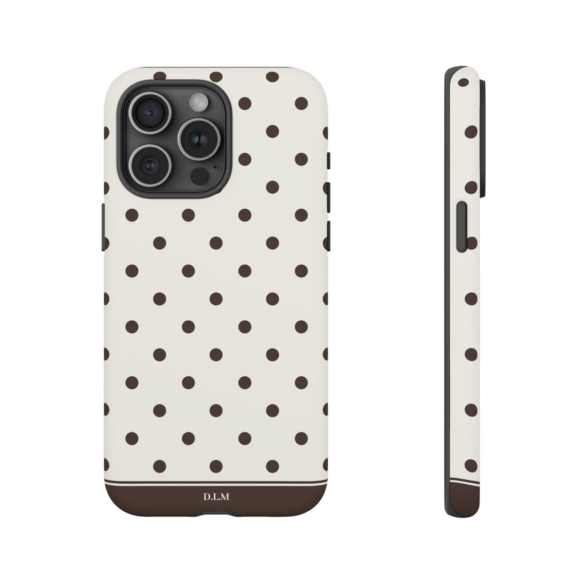Creamy Mocha Personalised Polka Dot Case