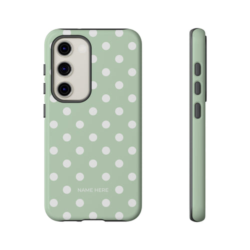 Green & White Polka Dot Customisable Case