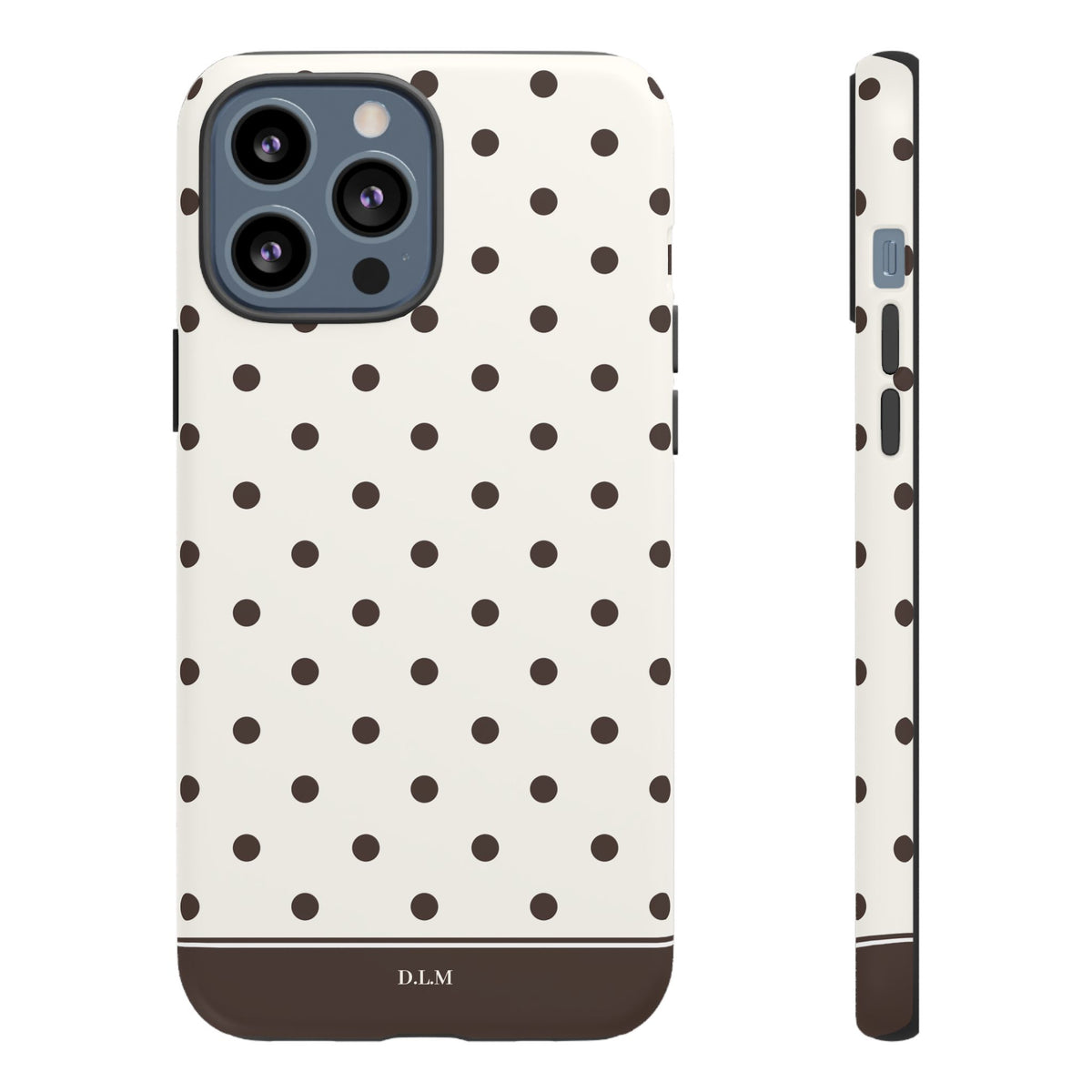 Creamy Mocha Personalised Polka Dot Case