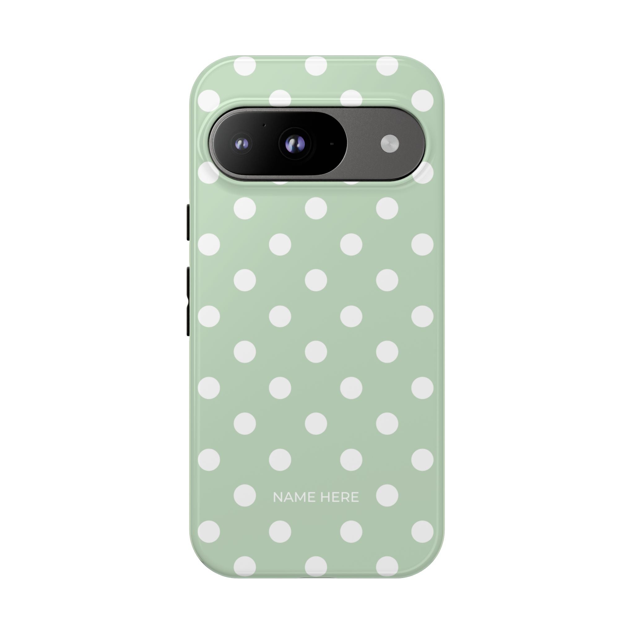 Green & White Polka Dot Customisable Case