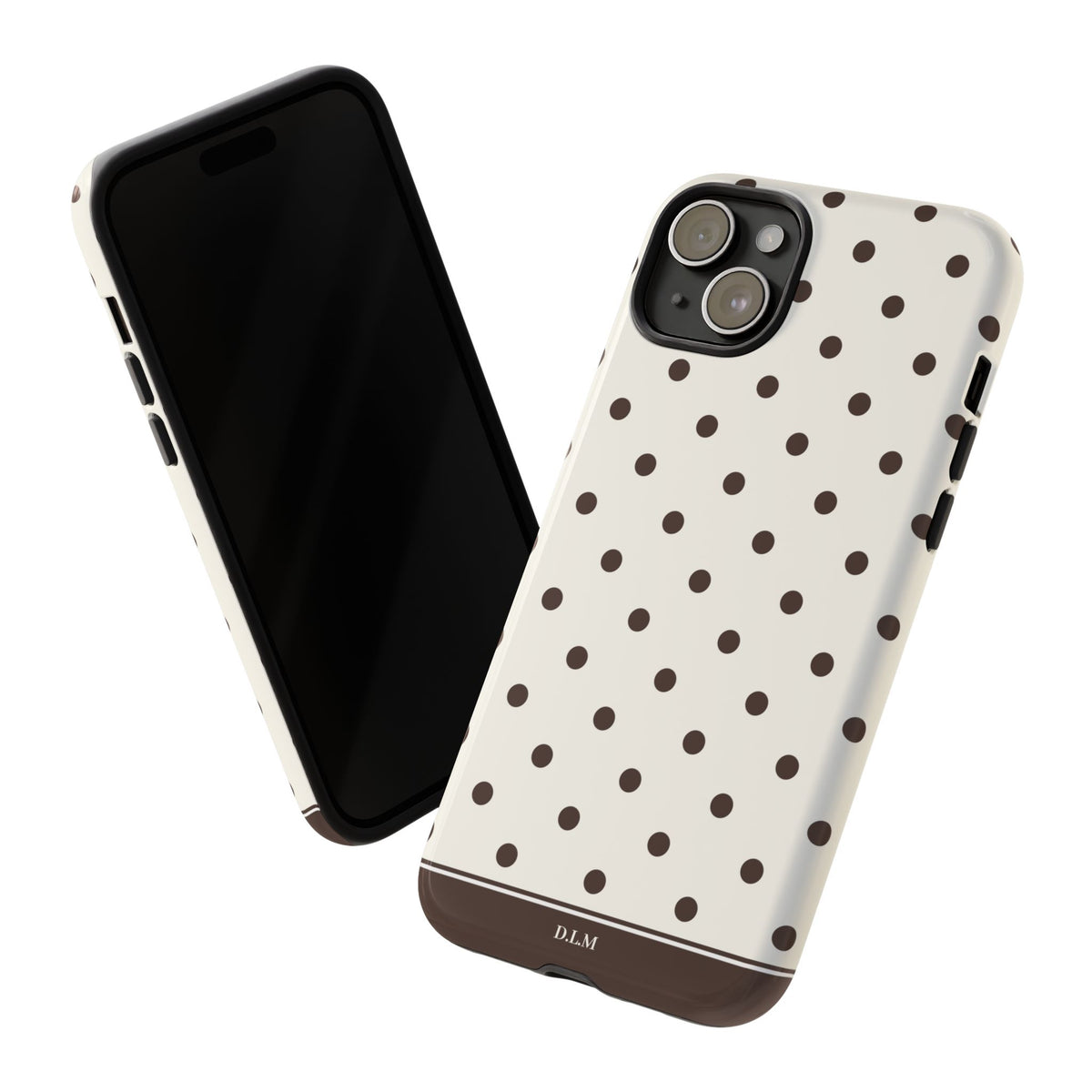 Creamy Mocha Personalised Polka Dot Case
