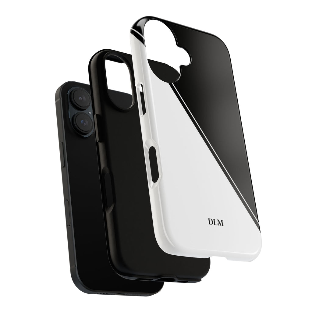 White/Black Two Tone Custom Initials Case