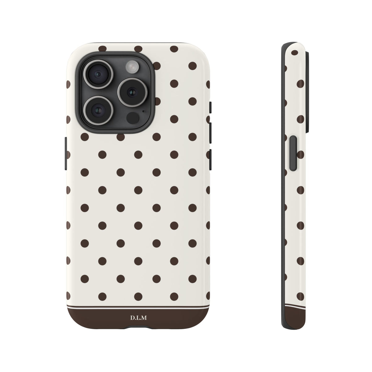 Creamy Mocha Personalised Polka Dot Case