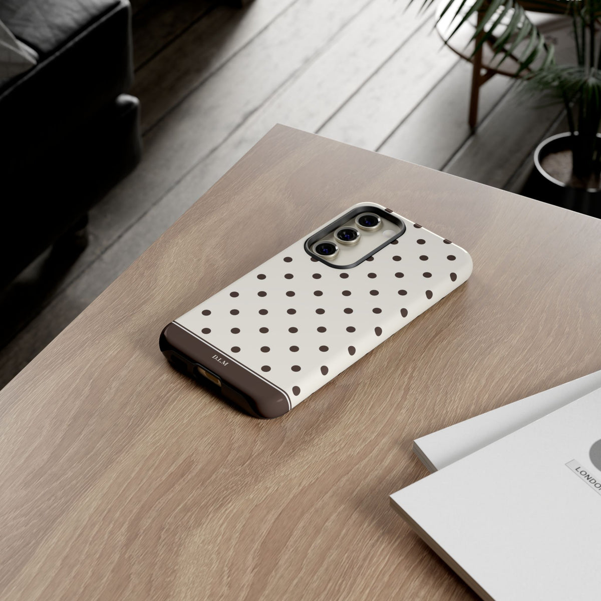 Creamy Mocha Personalised Polka Dot Case