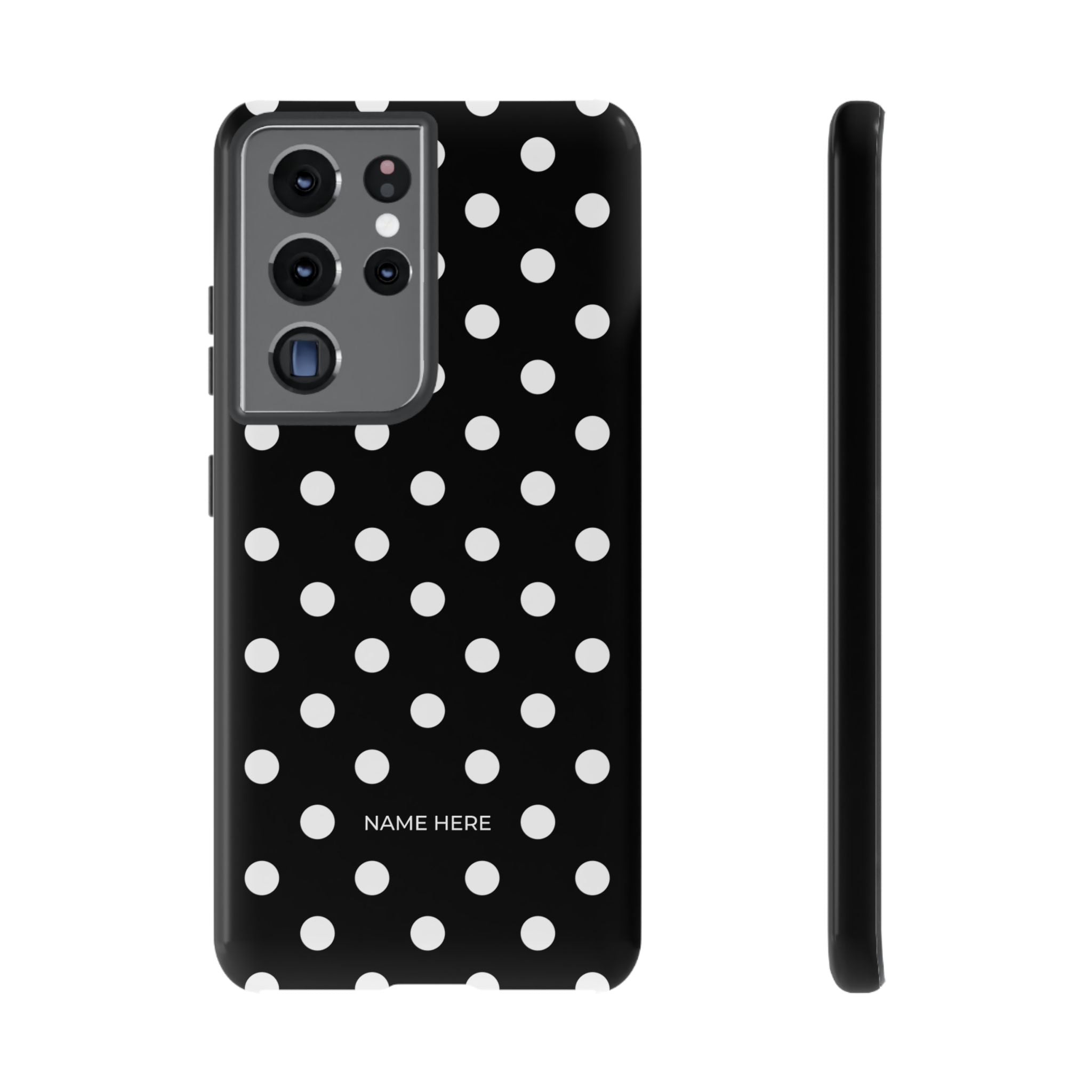 Black & White PolkaDot Customisable Case