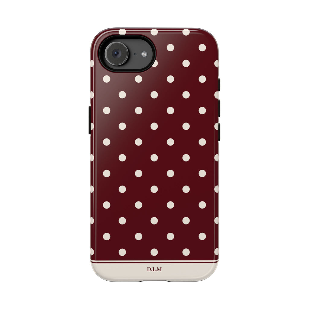 Cranberry Cream Personalised Polka Dot Case