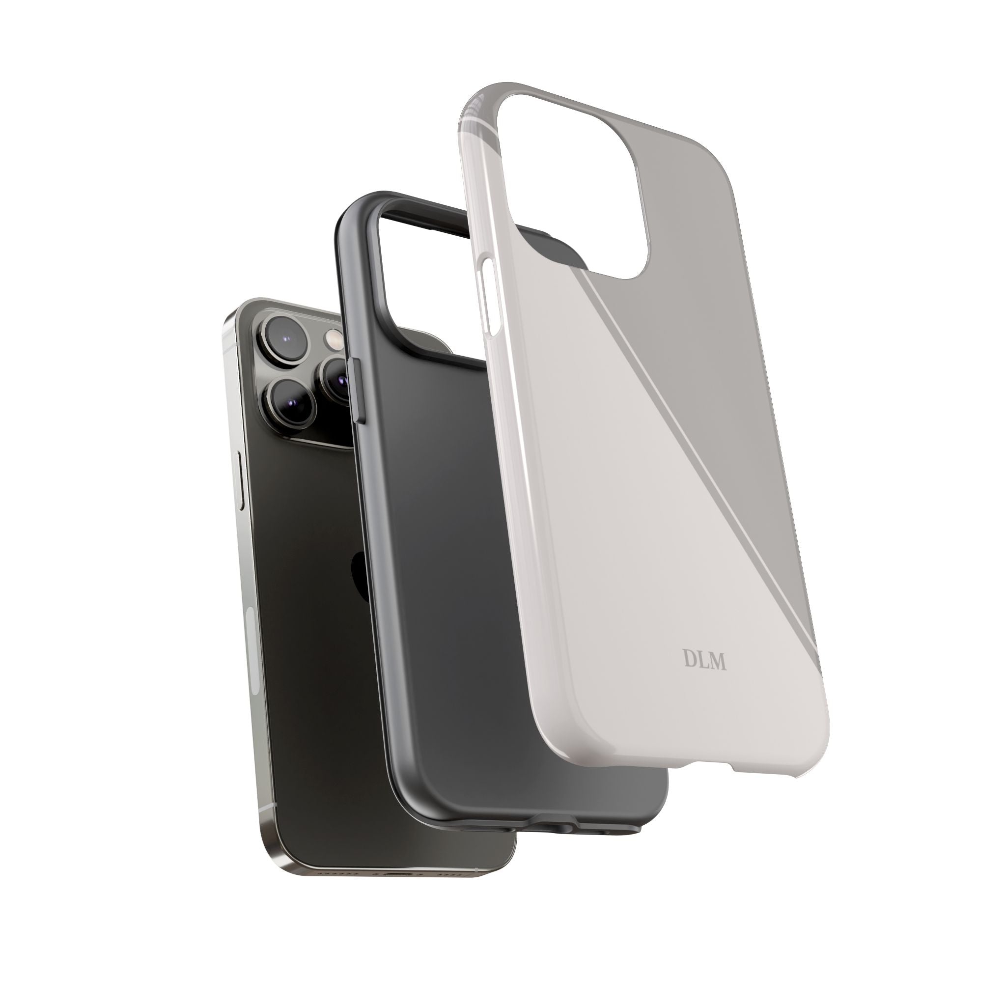 Grey Two Tone Case Custom Initials Case