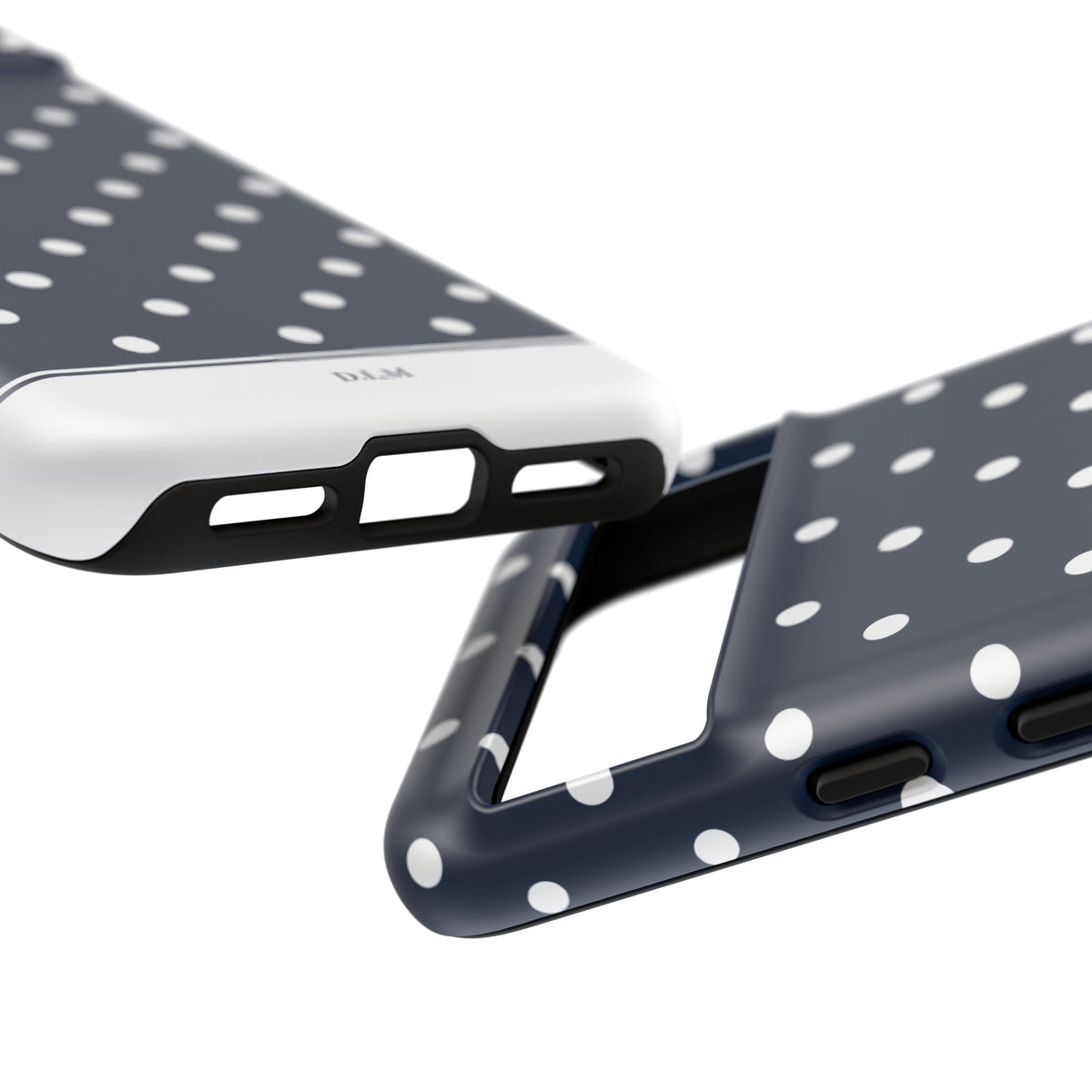 Navy Pearl Personalised Polka Dot Case