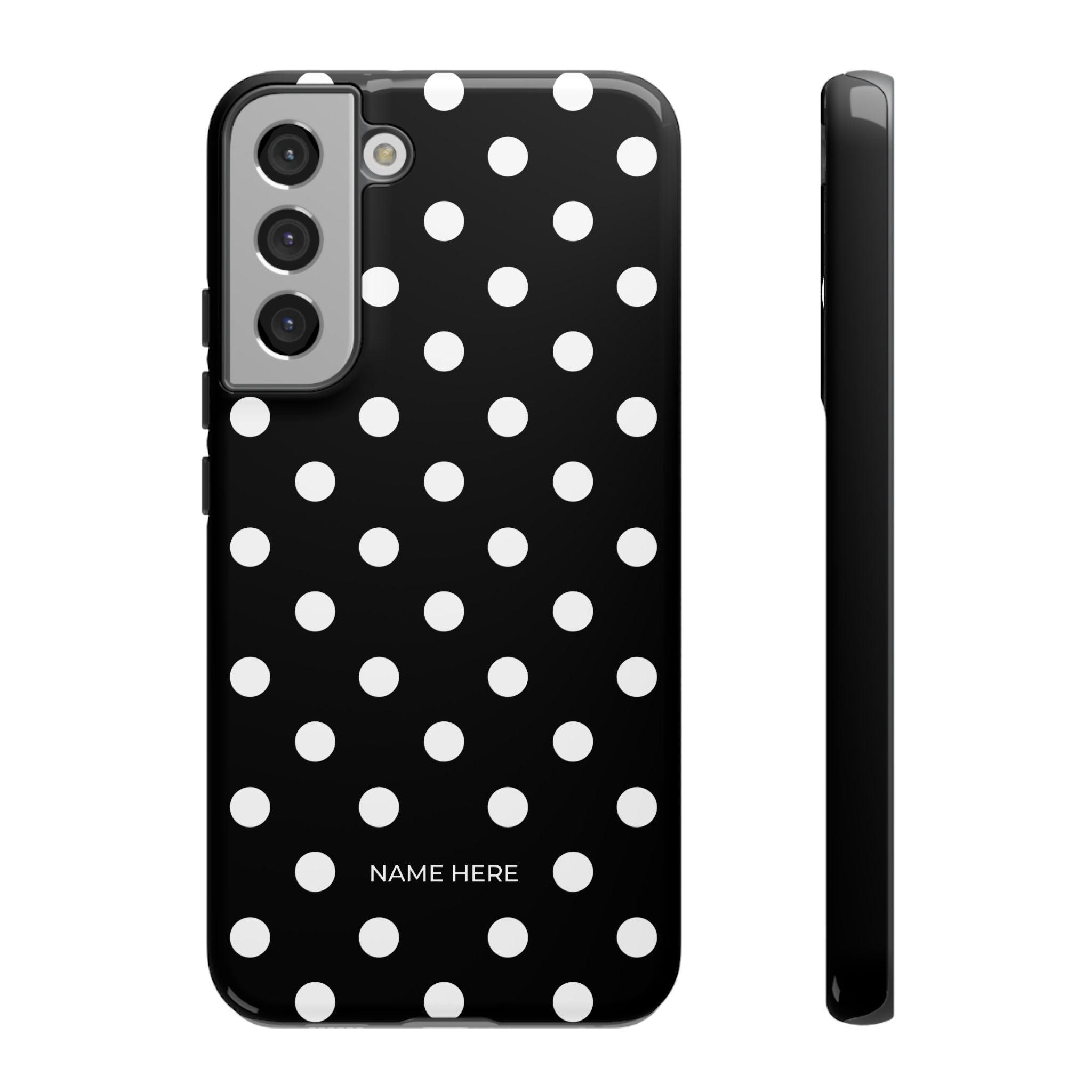 Black & White PolkaDot Customisable Case