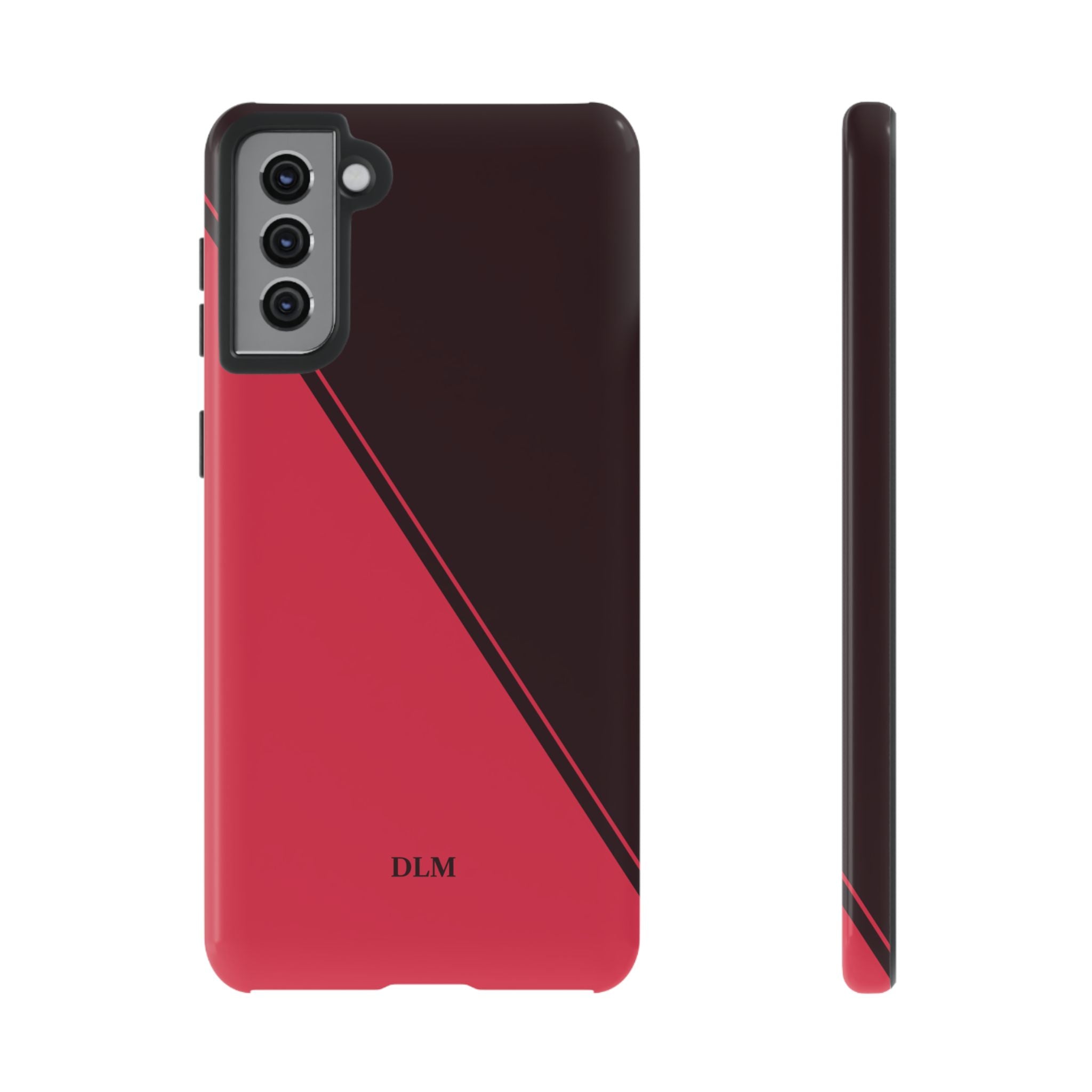 Red/Brown Two Tone Custom Initials Case