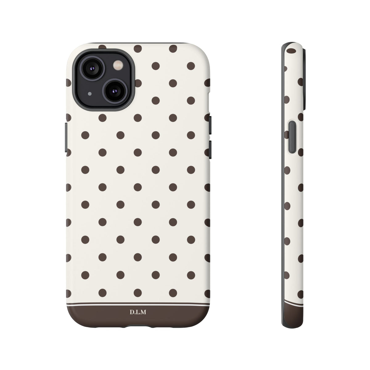 Creamy Mocha Personalised Polka Dot Case